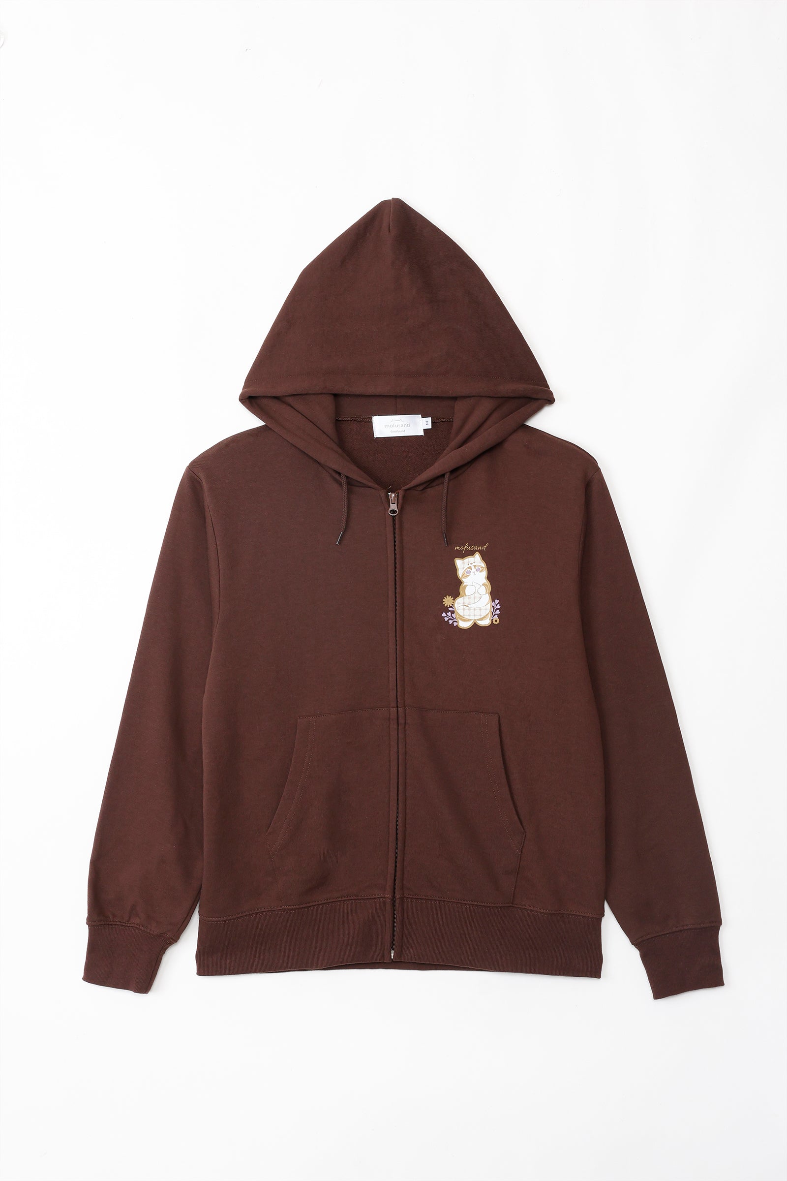 mofusand ZIPパーカー カントリーチェック きつねにゃん ダークブラウン