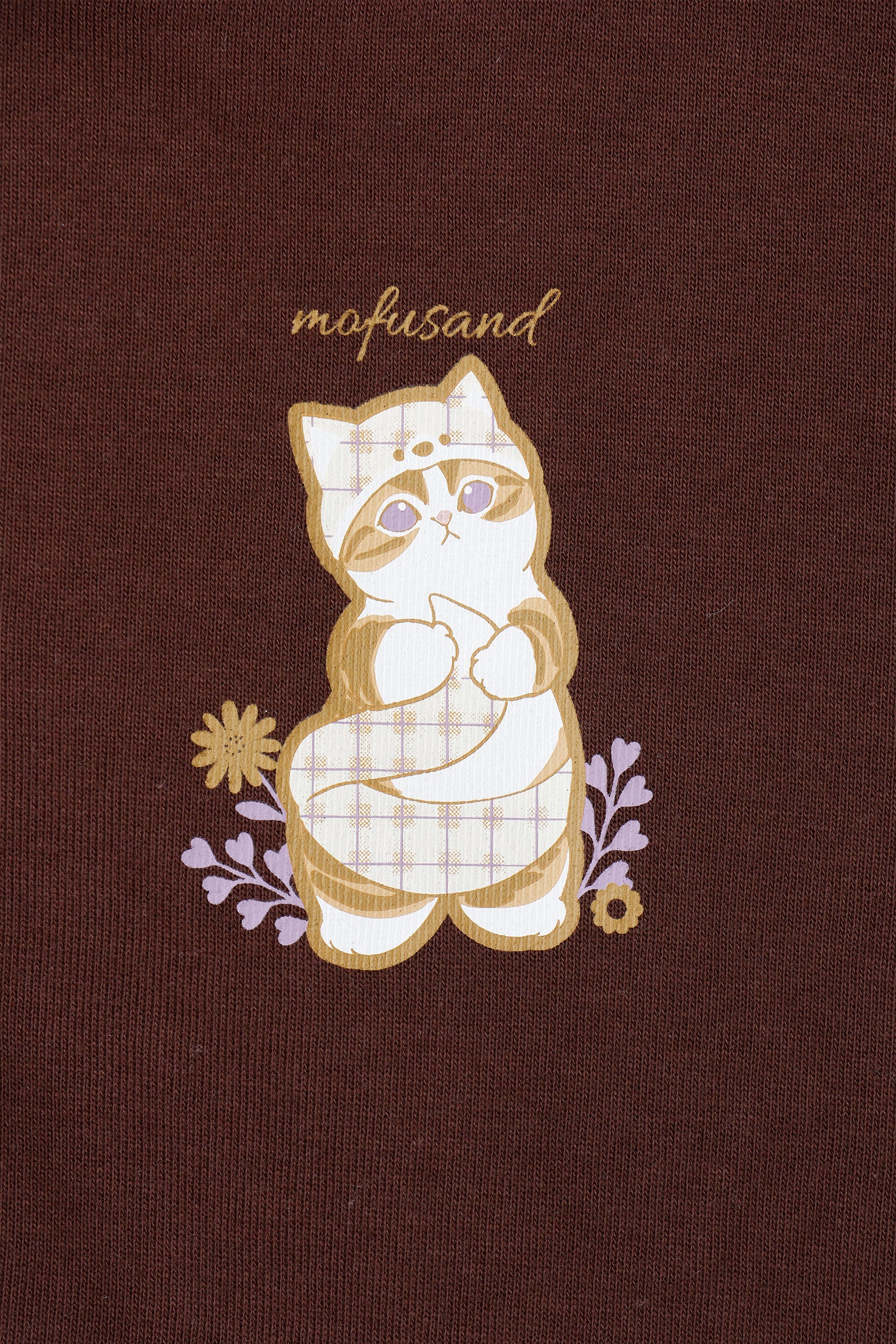 mofusand ZIPパーカー カントリーチェック きつねにゃん ダークブラウン