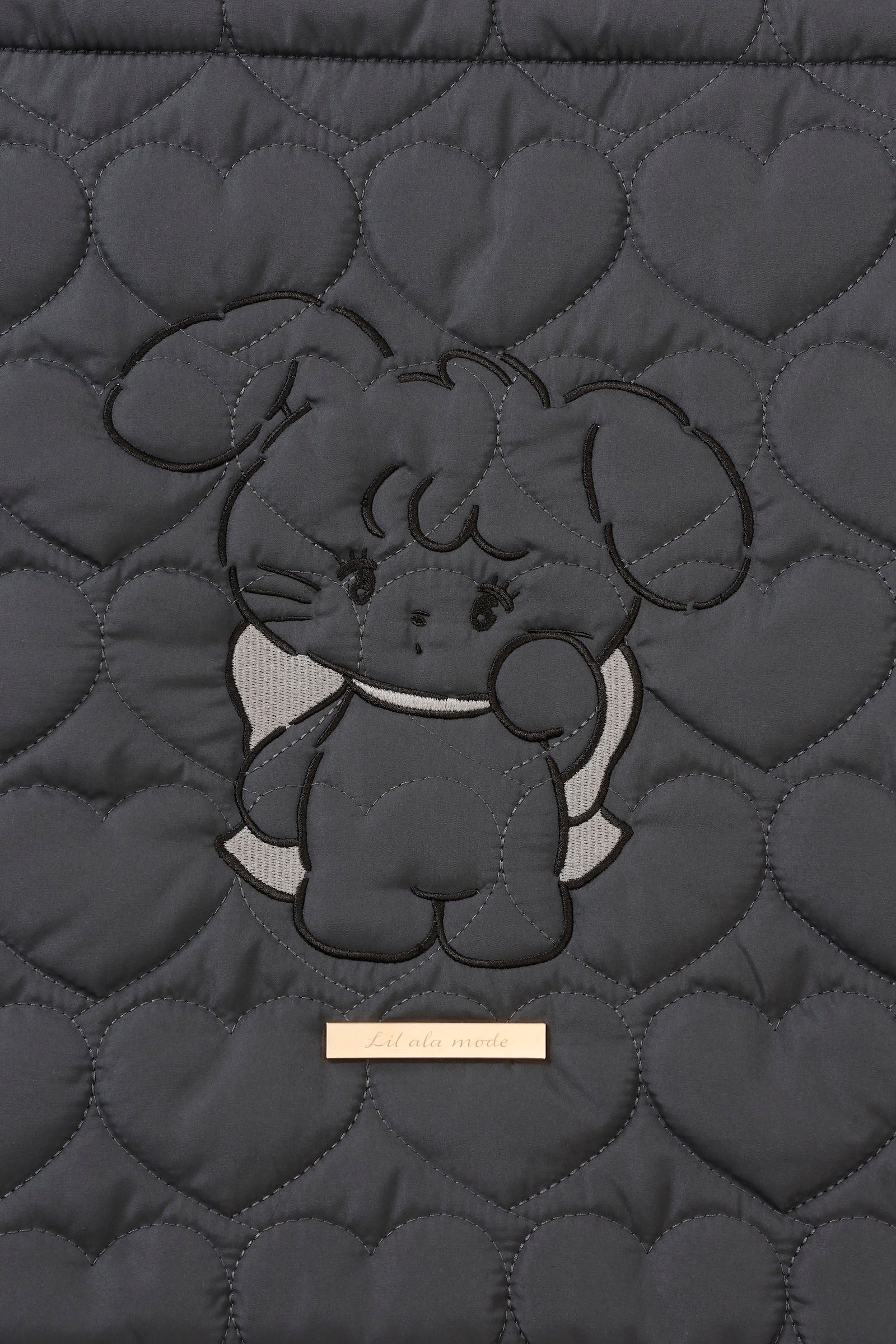 Lil ala mode ハートキルティングトートバッグ キャミー ブラック ONE