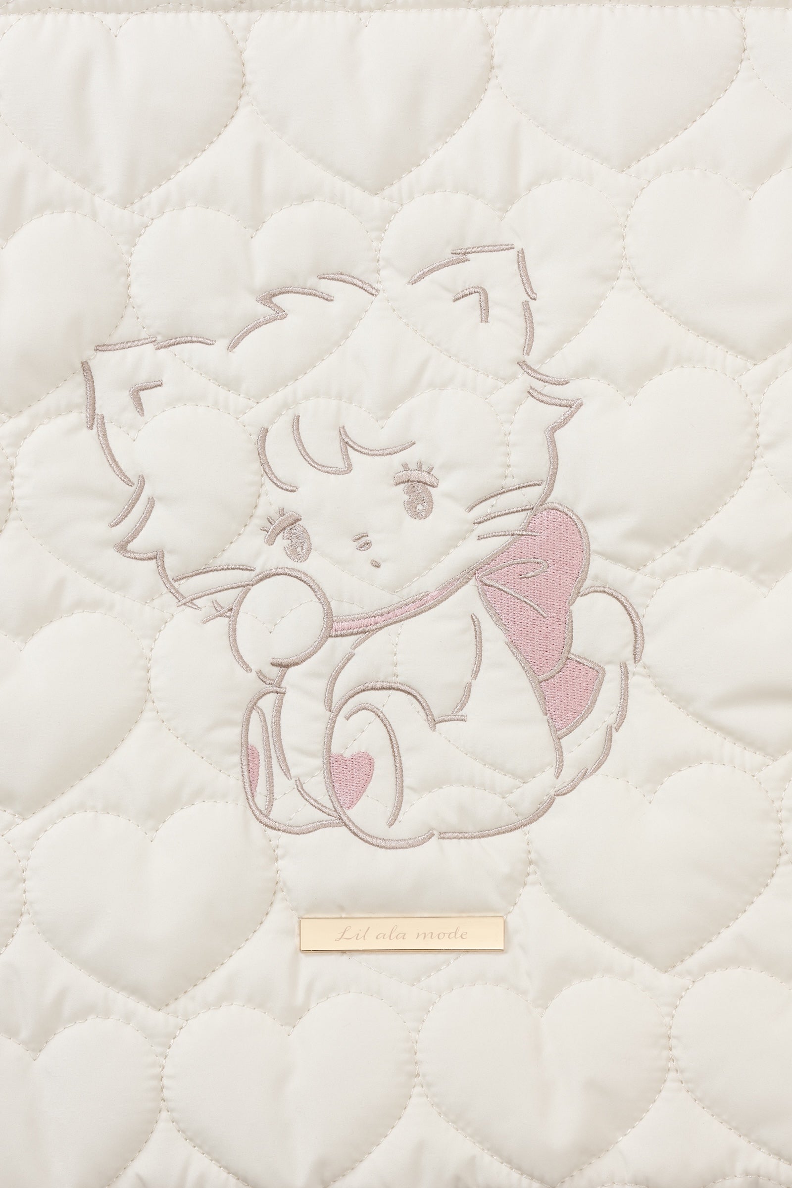 Lil ala mode ハートキルティングトートバッグ ムース ホワイト ONE