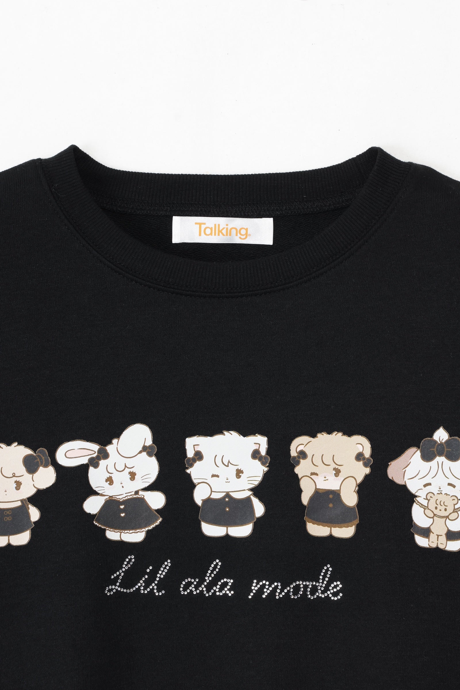 Lil ala mode スウェット ブラックリボン みんな ブラック