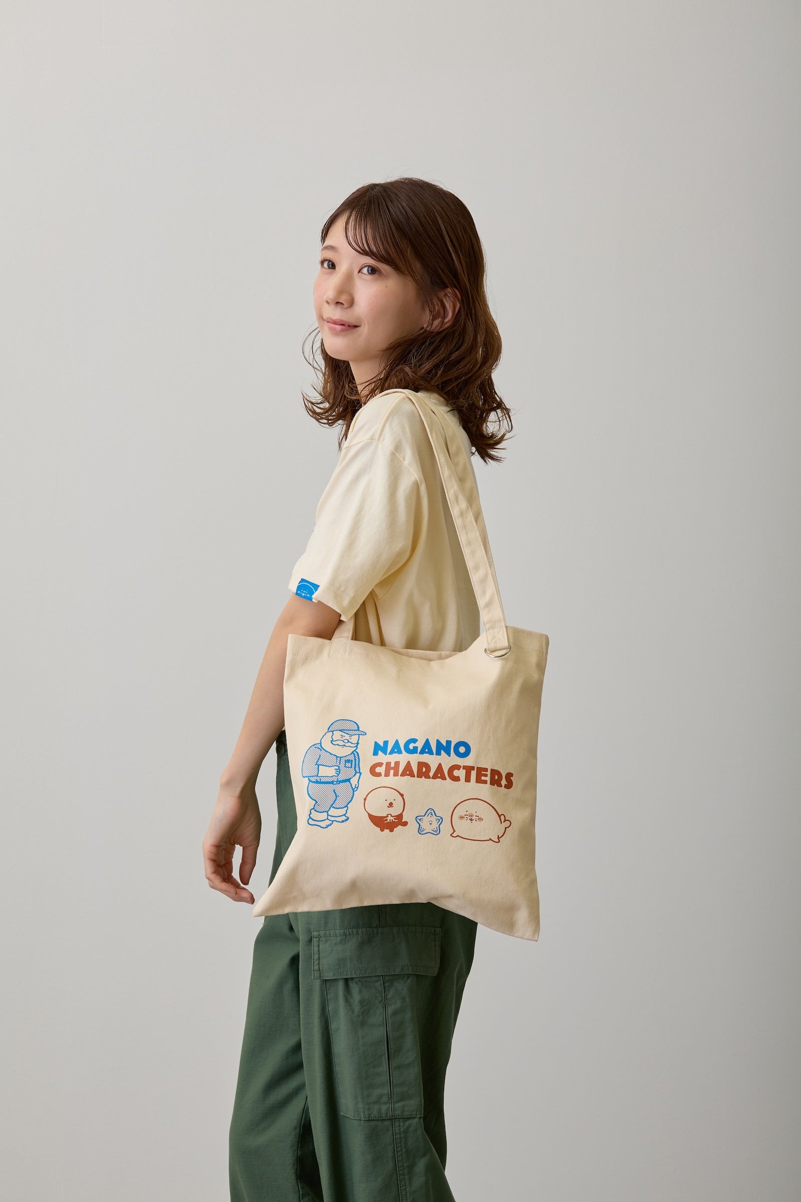 ナガノキャラクターズ トートバッグ アザラシたち ナチュラル