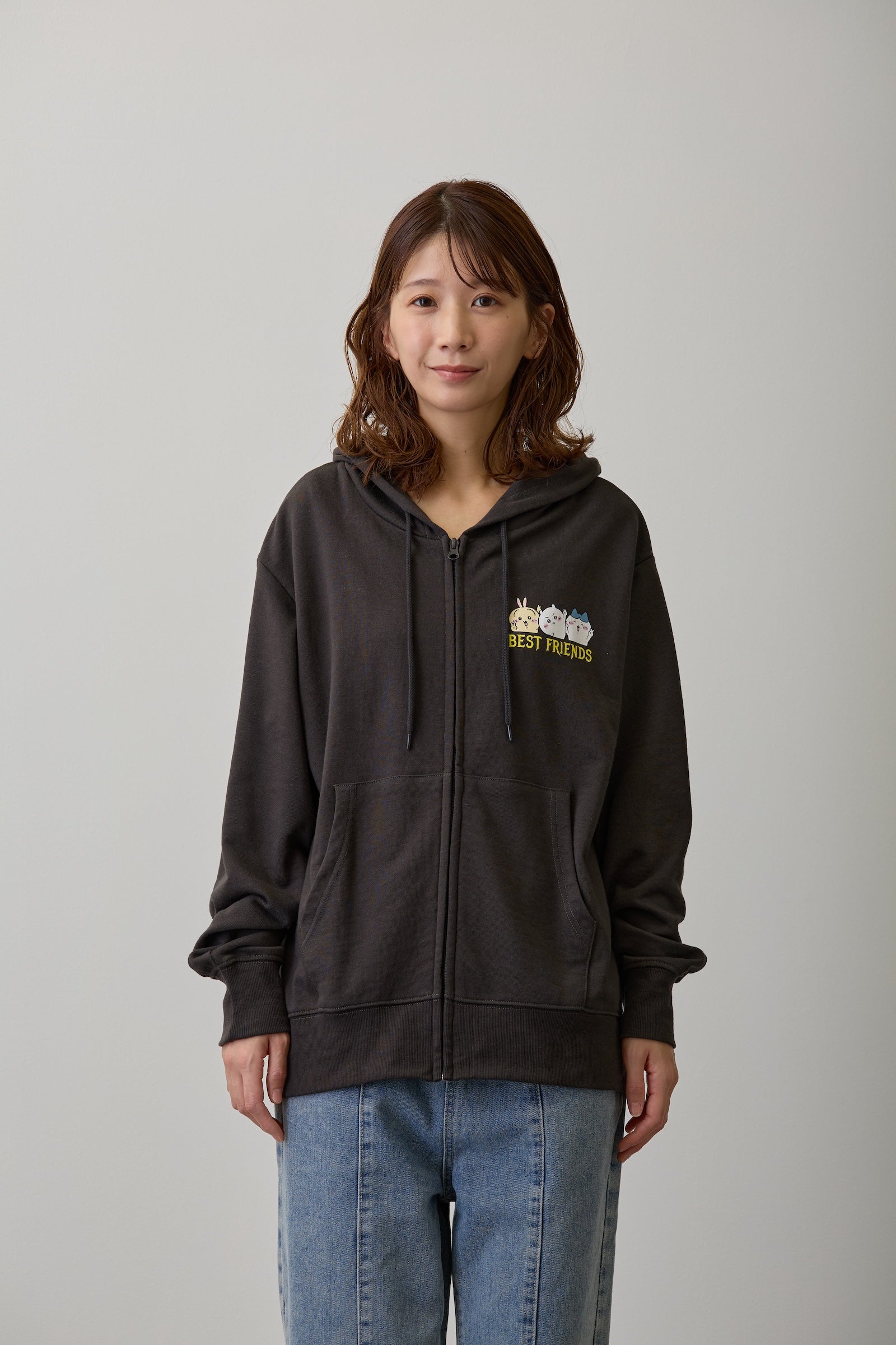 ちいかわ ZIPパーカー 仲良しトリオ スミ