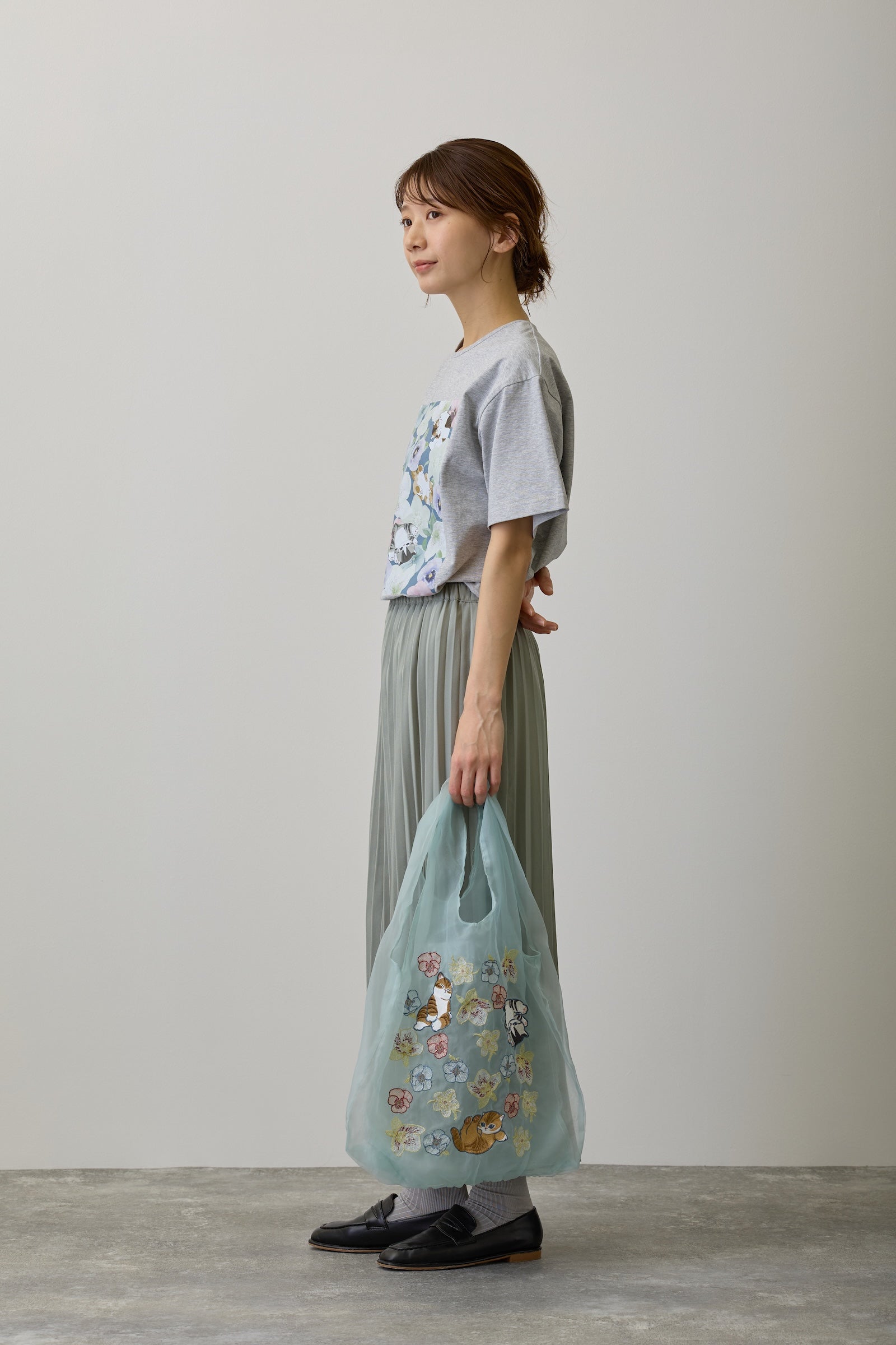 mofusand×日比谷花壇 チュールバッグ ウィンターオリジン ミント