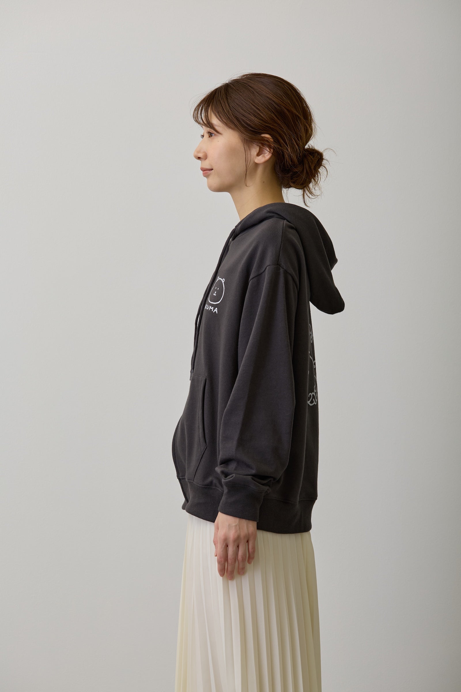 ナガノキャラクターズ ZIPパーカー ローリングくま スミ