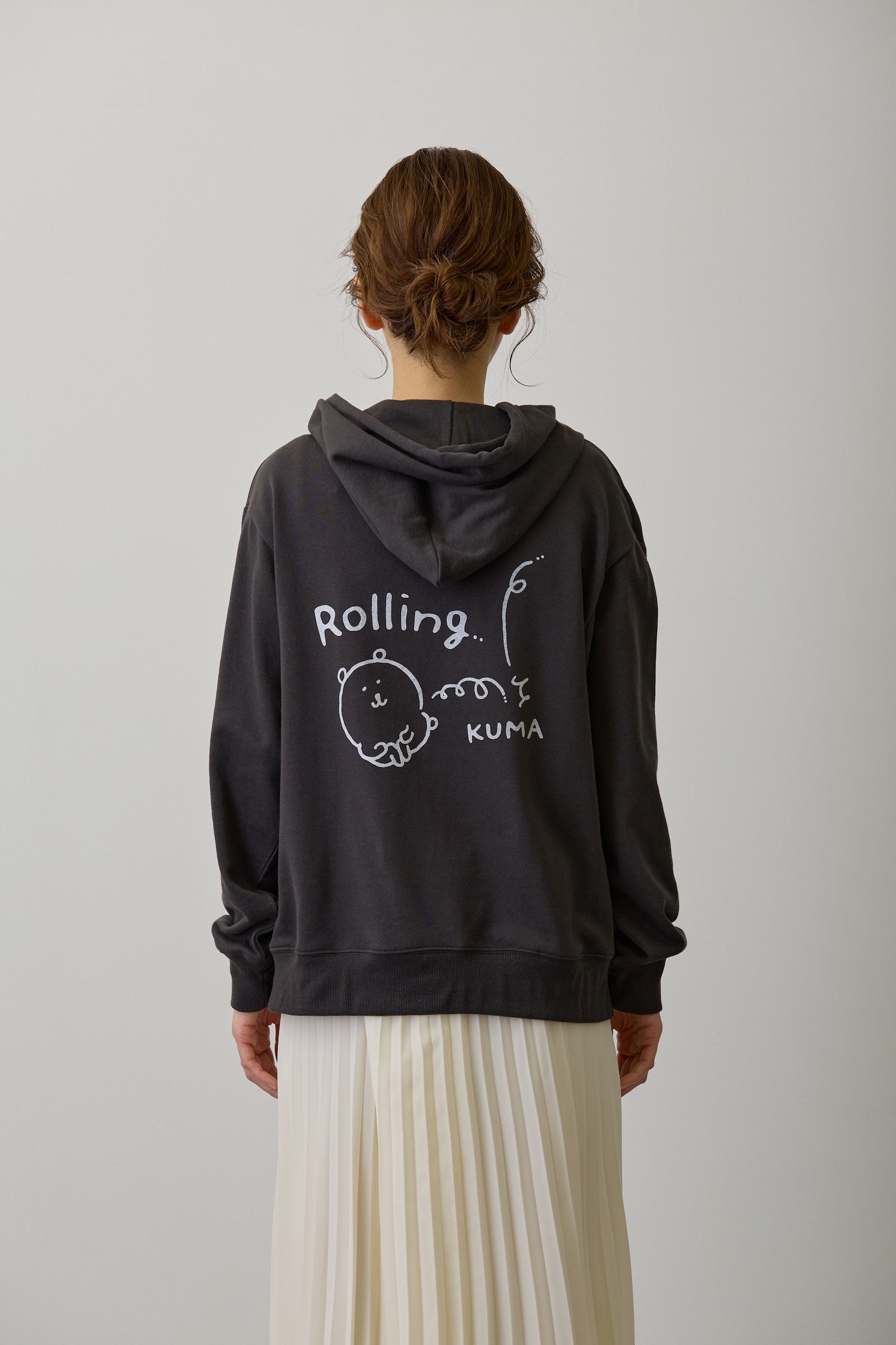 ナガノキャラクターズ ZIPパーカー ローリングくま スミ