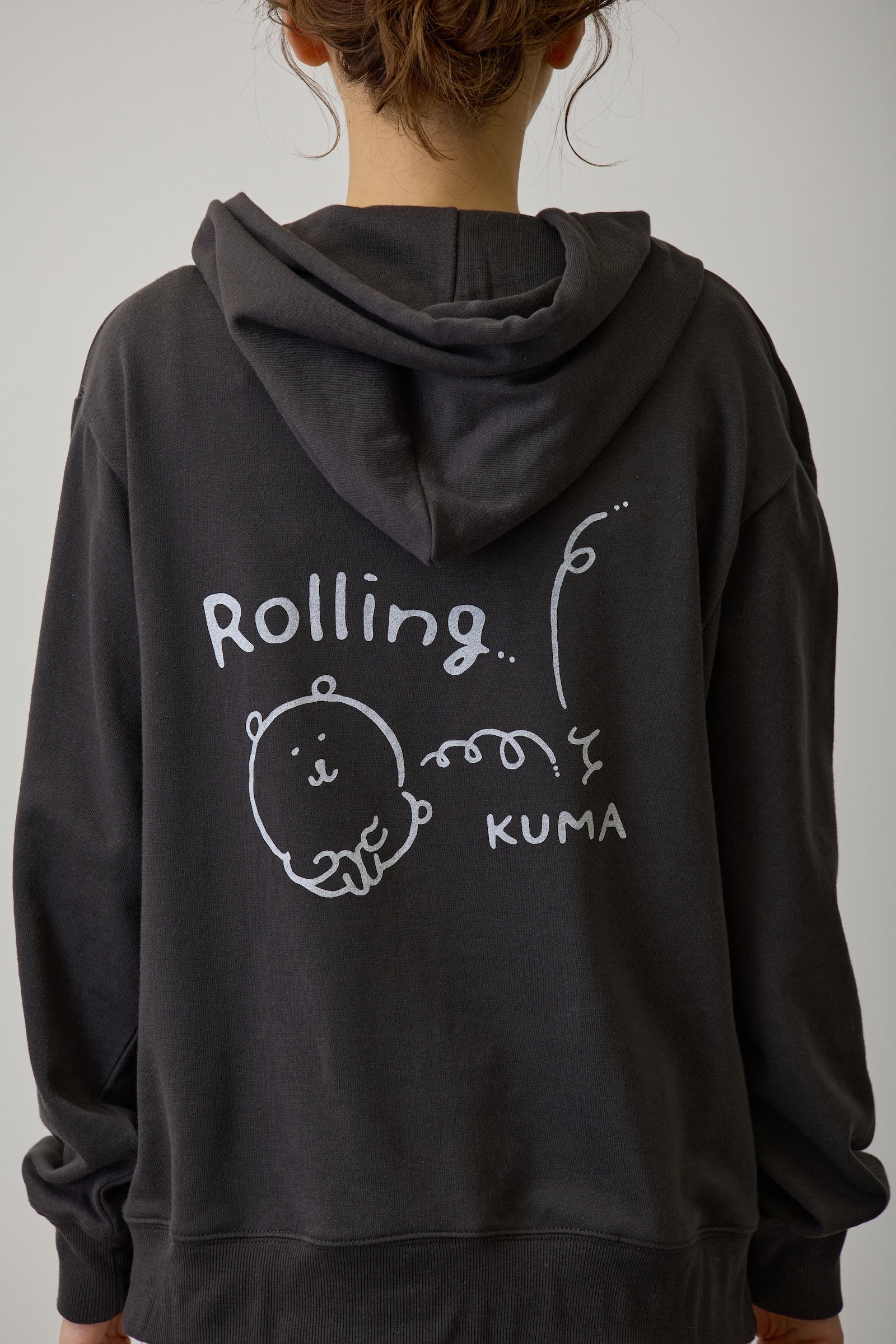 ナガノキャラクターズ ZIPパーカー ローリングくま スミ