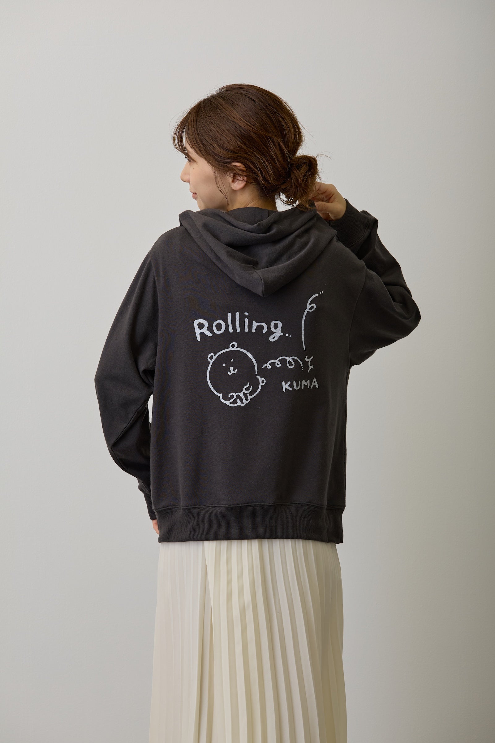 ナガノキャラクターズ ZIPパーカー ローリングくま スミ