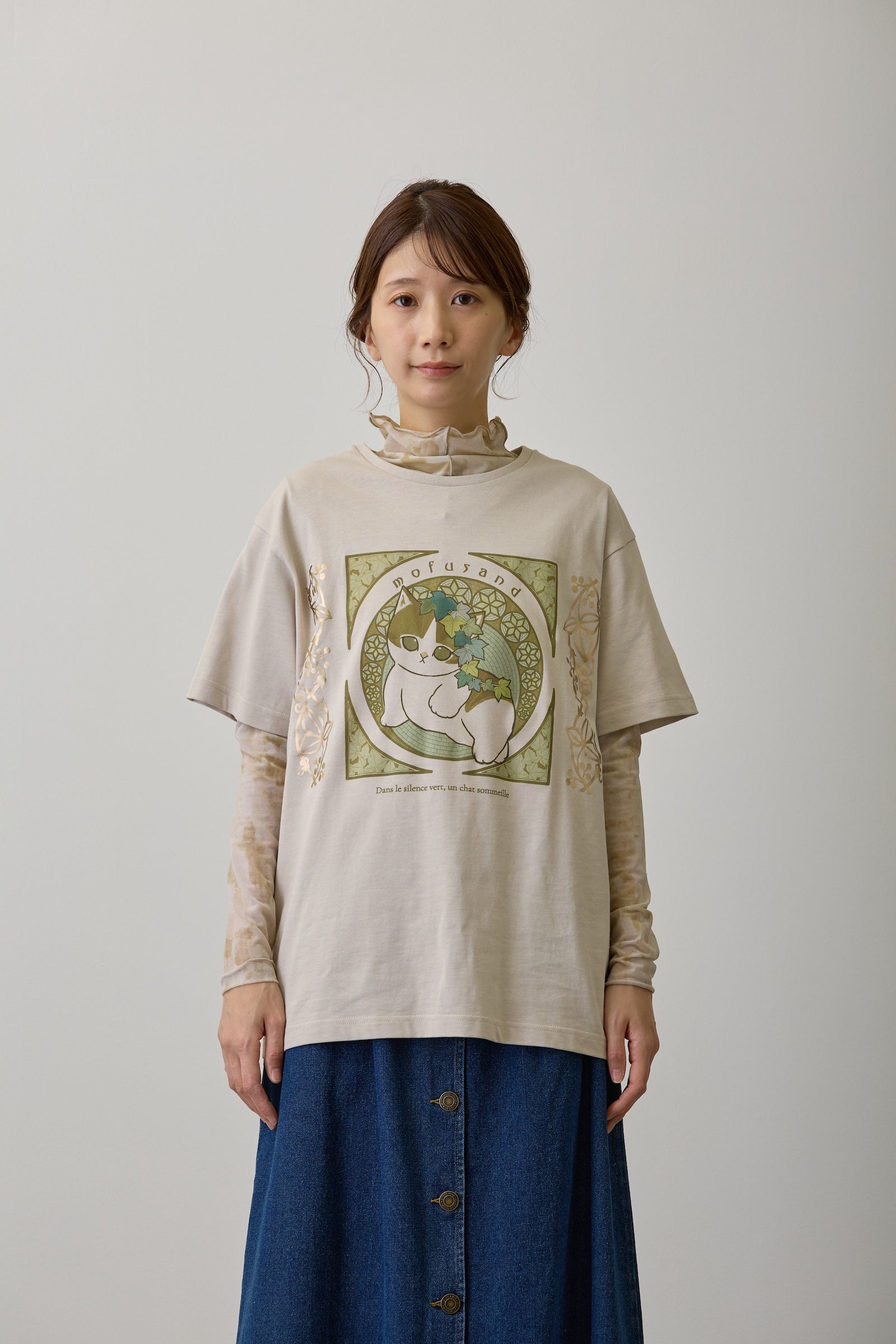 mofusand Tシャツ アールヌーヴォー風 アイビー ナチュラル