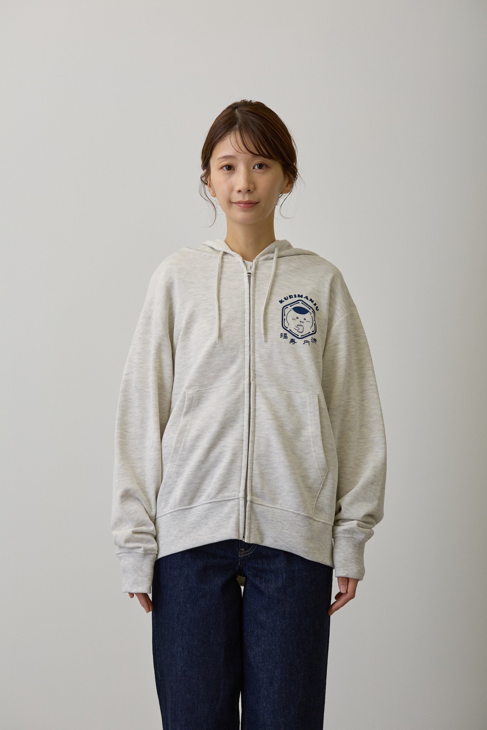 ちいかわ ZIPパーカー 福寿円満 アッシュ