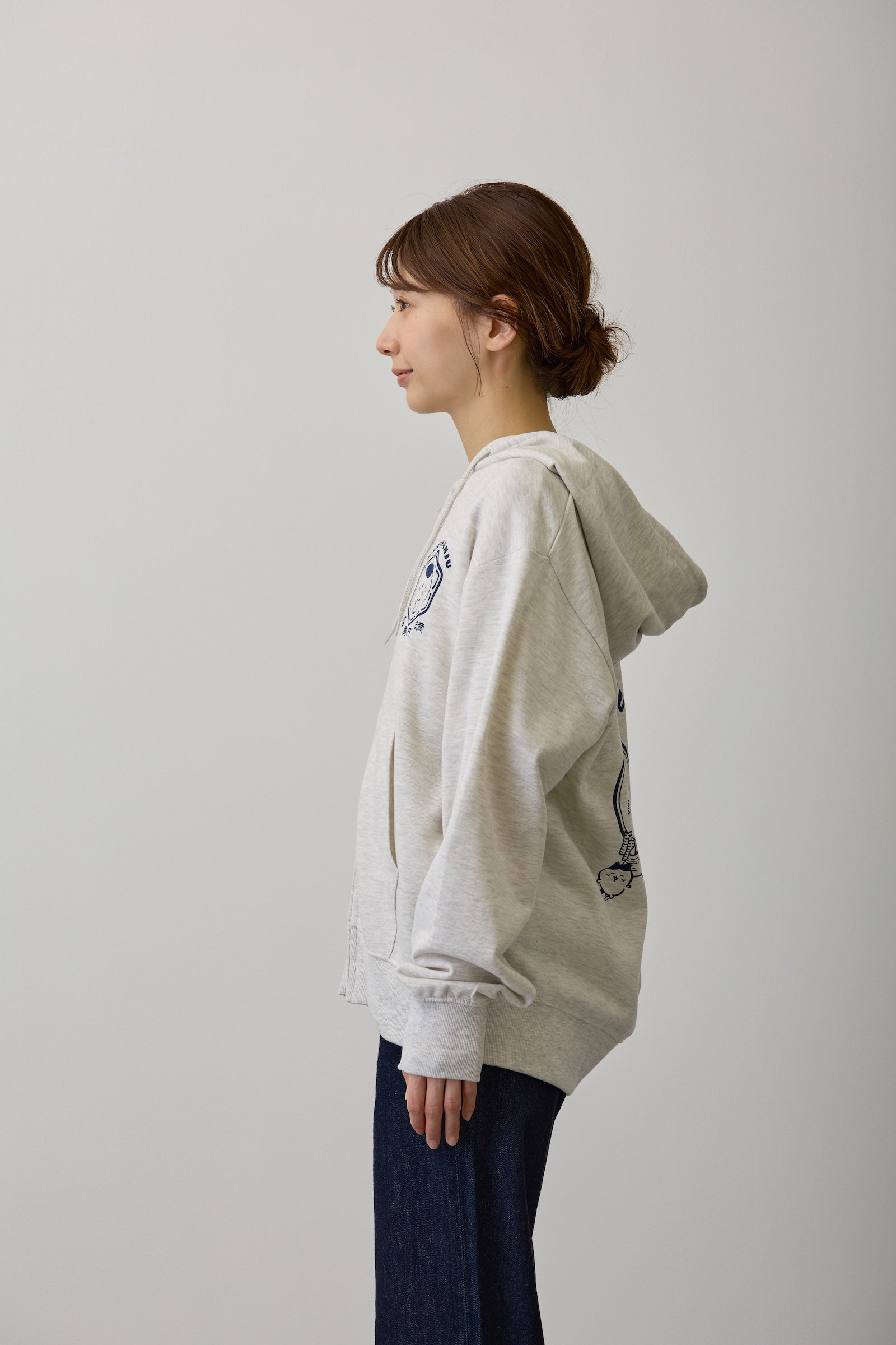 ちいかわ ZIPパーカー 福寿円満 アッシュ