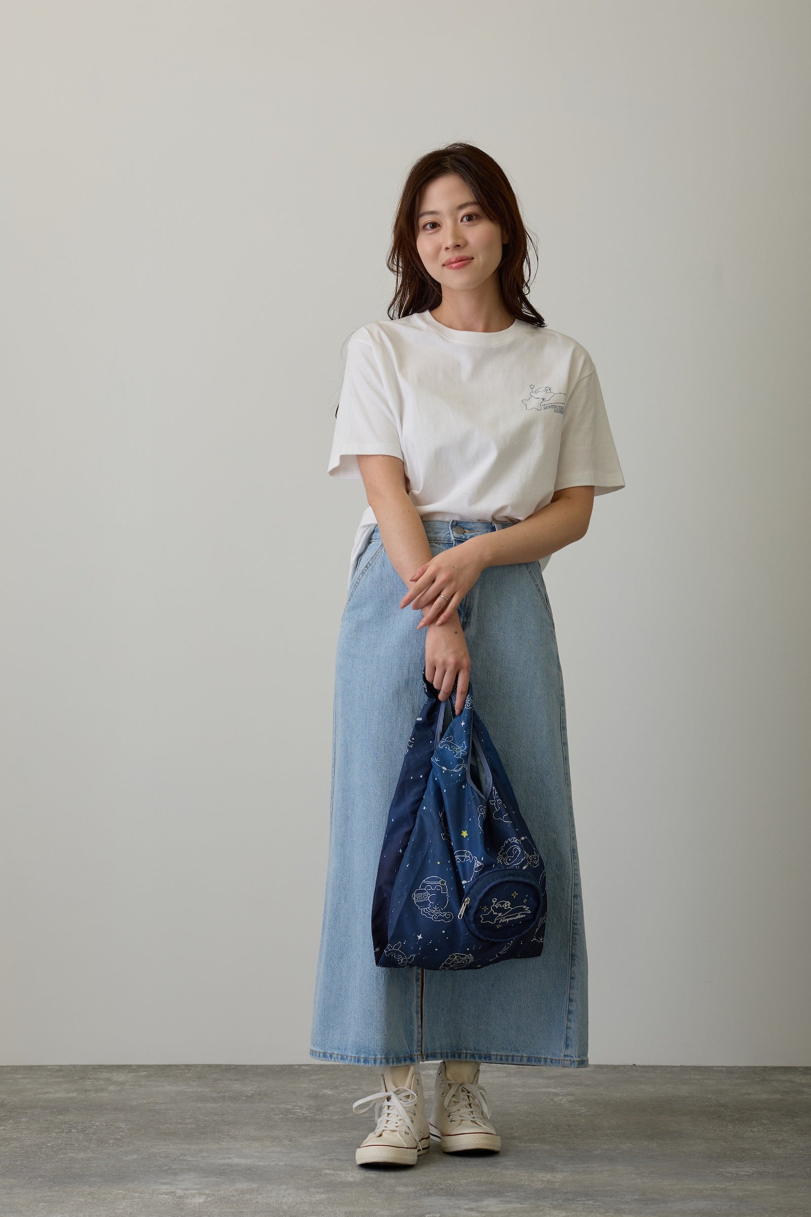 コウペンちゃん エコバッグ 君を見守るよ ネイビー