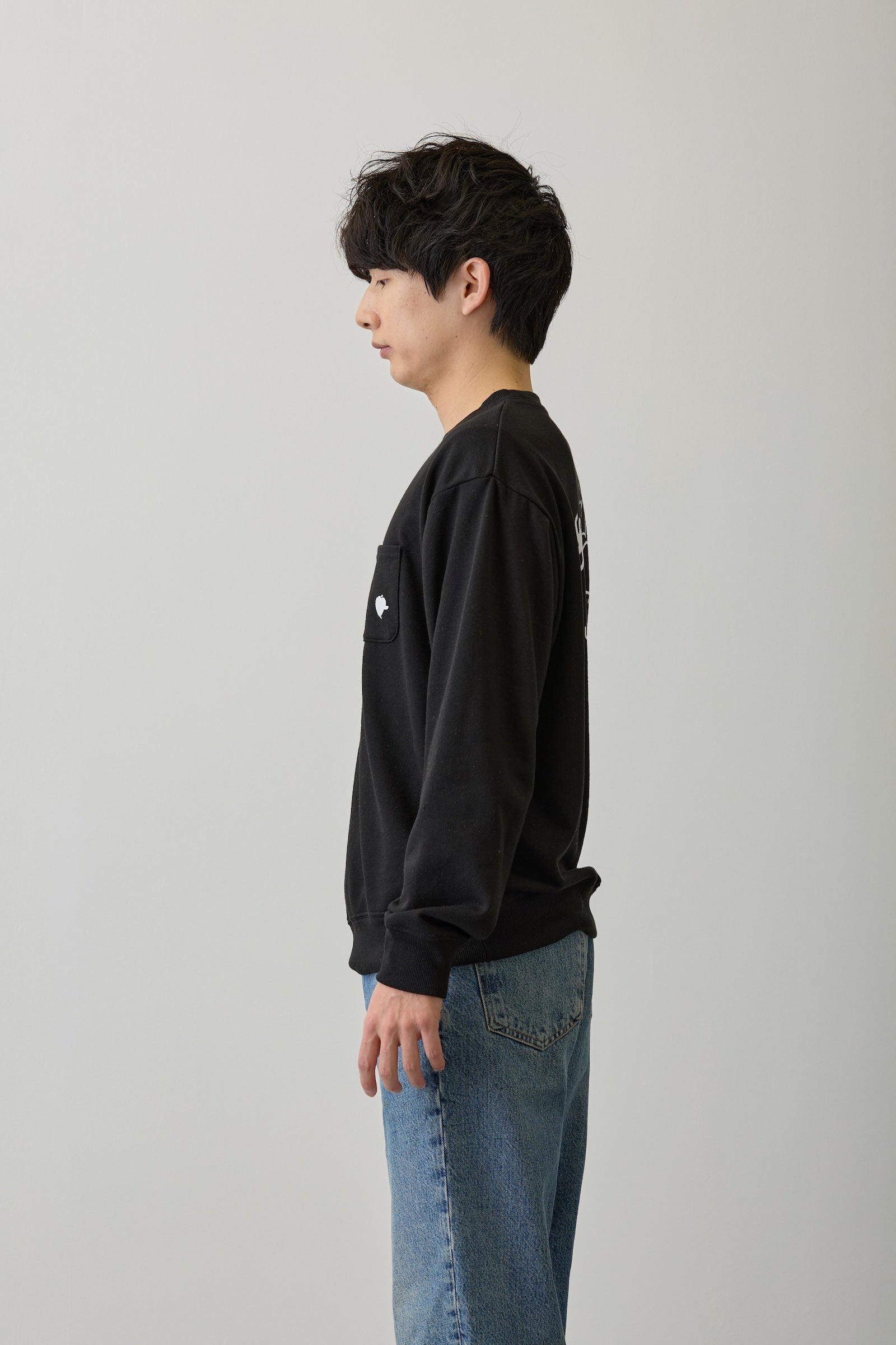 ナガノキャラクターズ スウェット 吸い込まれるくま ブラック