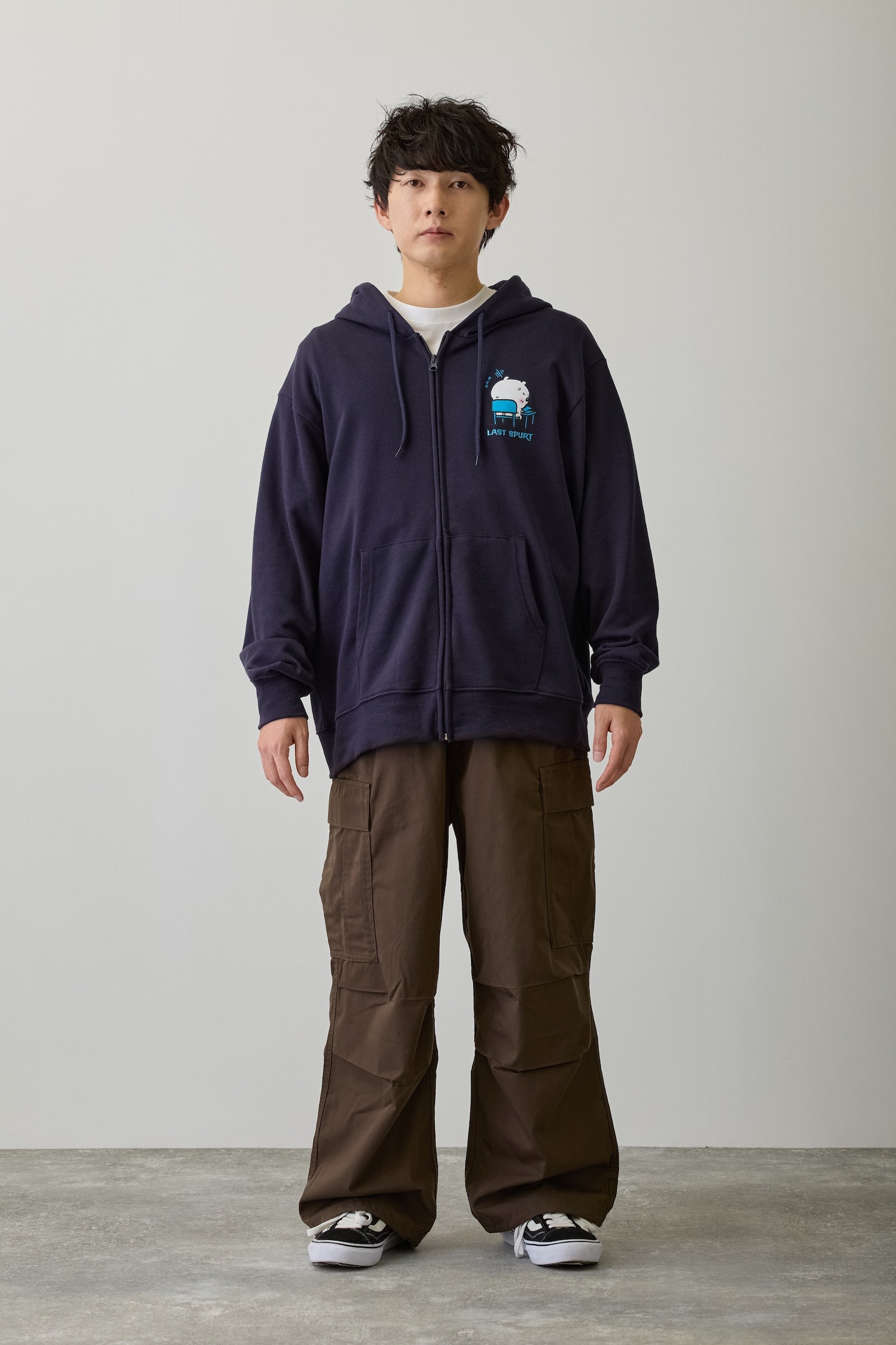 ちいかわ ZIPパーカー 試験だ ネイビー