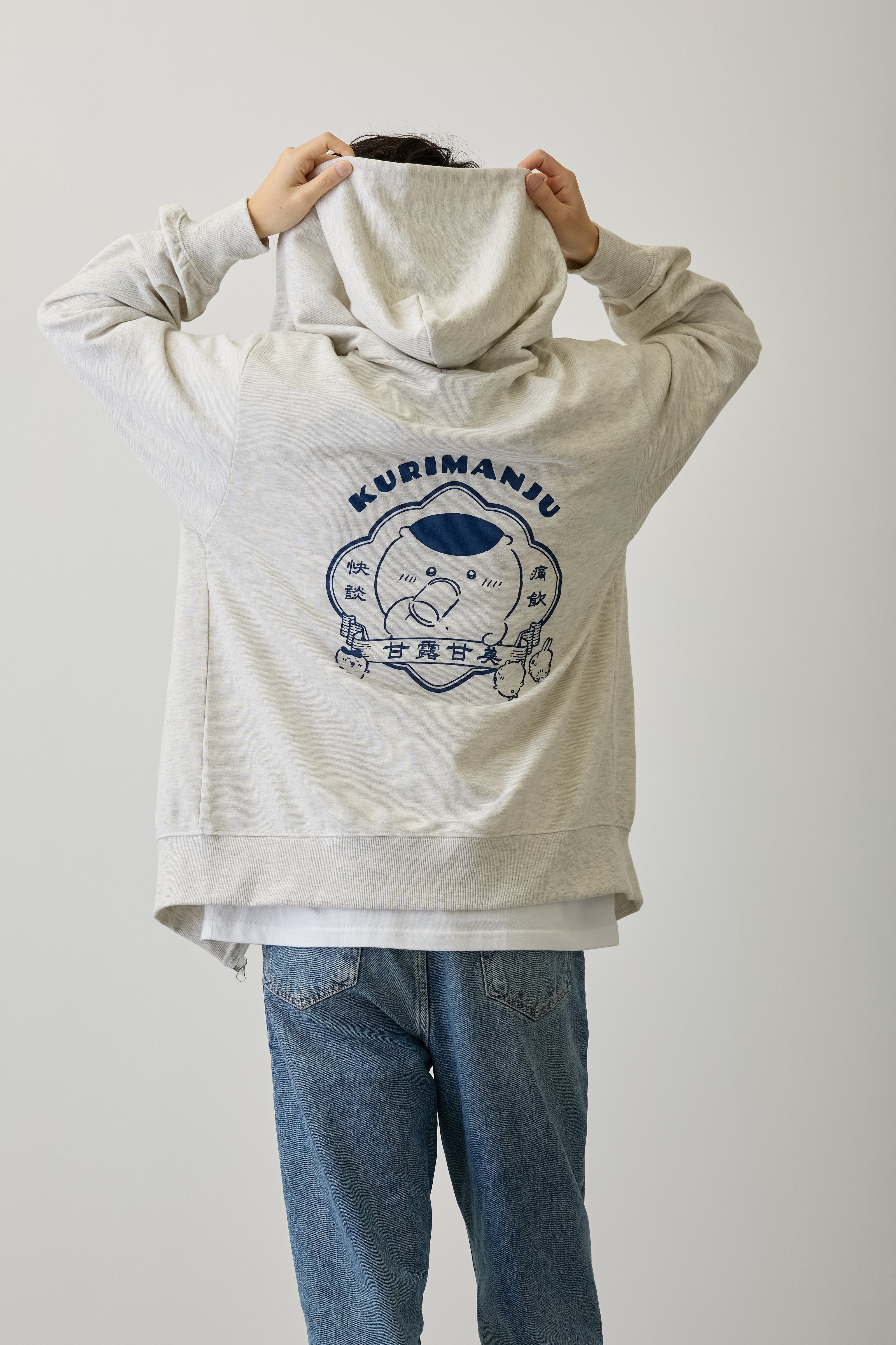 ちいかわ ZIPパーカー 福寿円満 アッシュ