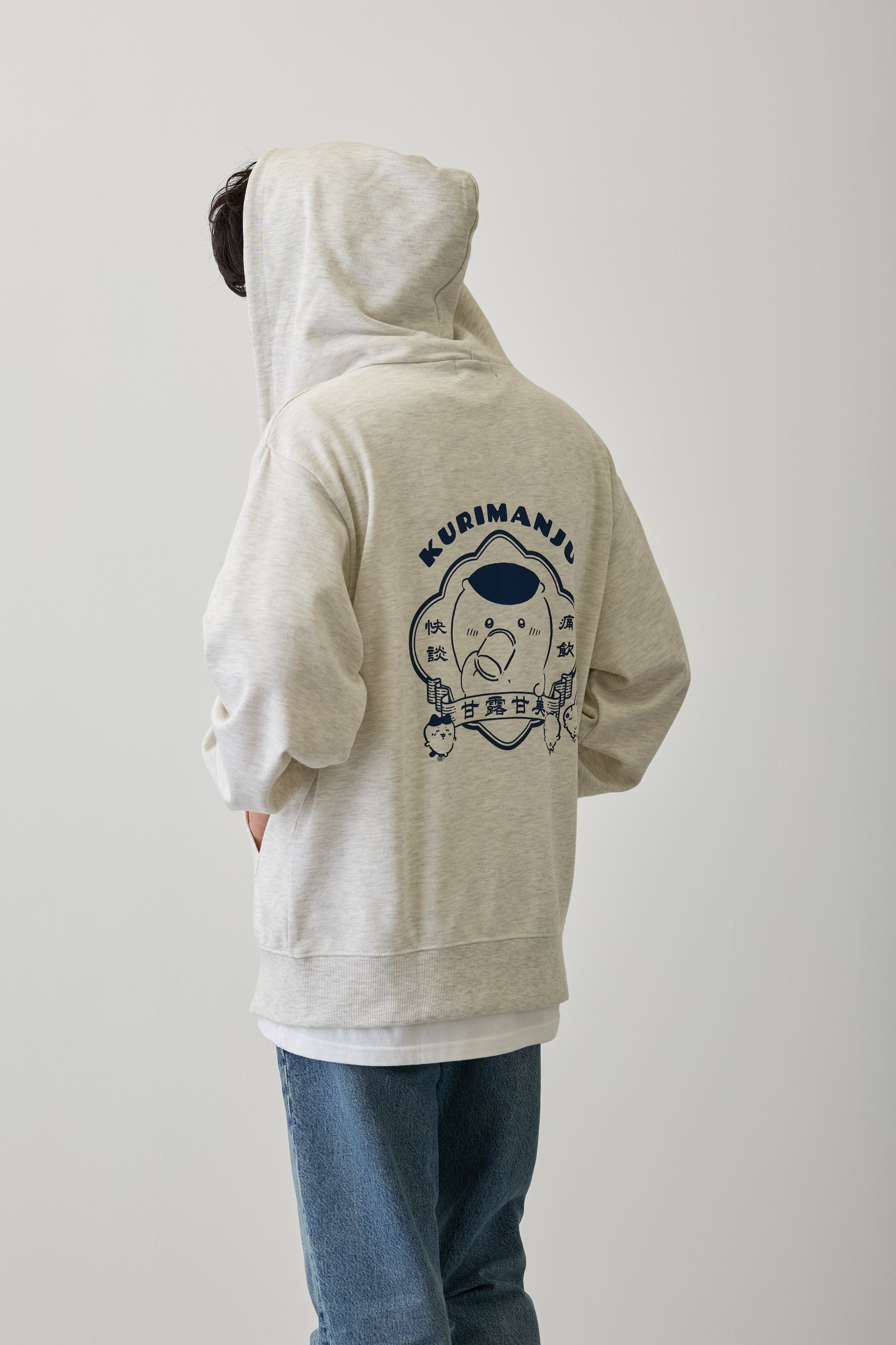 ちいかわ ZIPパーカー 福寿円満 アッシュ