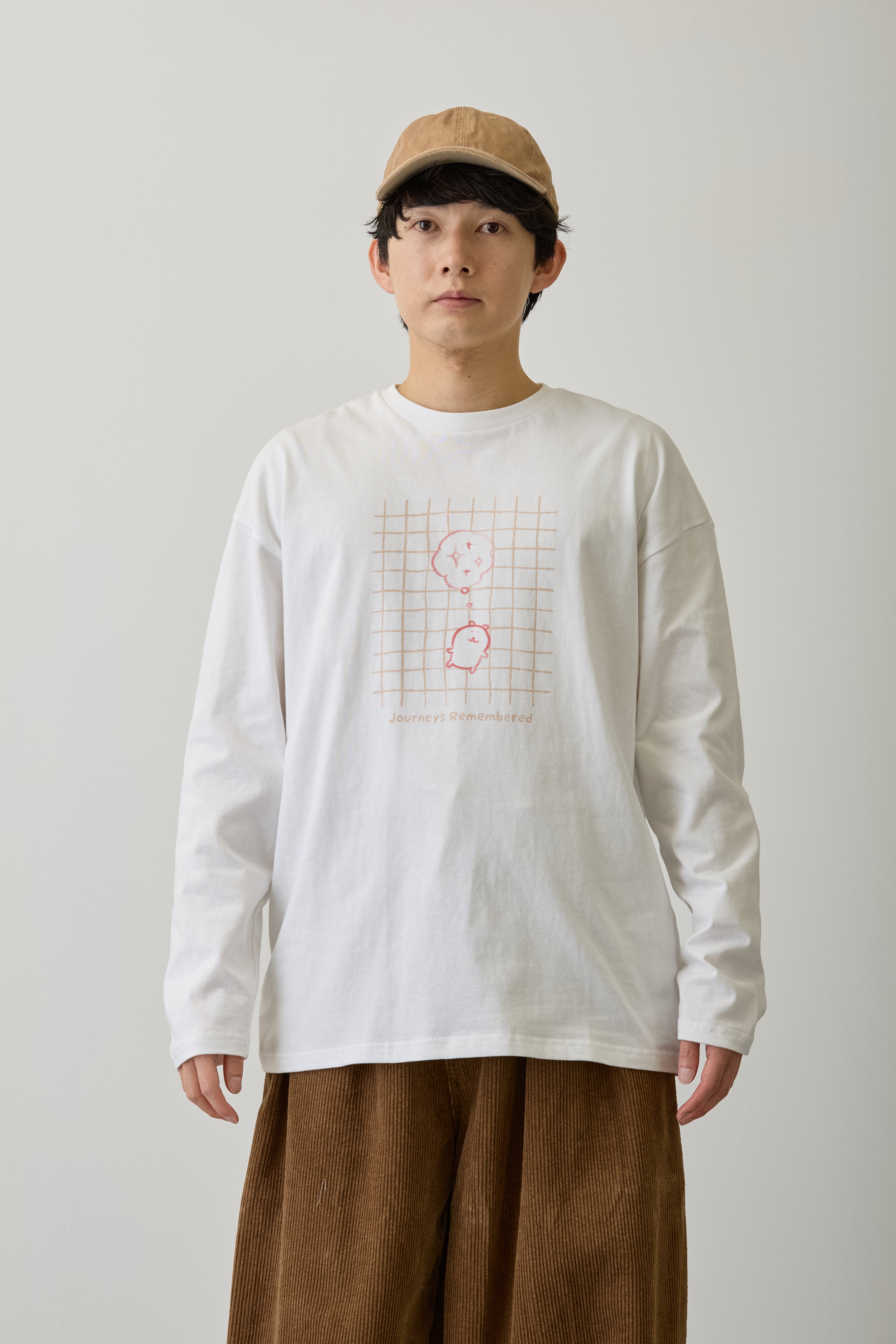 ナガノキャラクターズ 長袖Tシャツ 旅の記憶 ホワイト