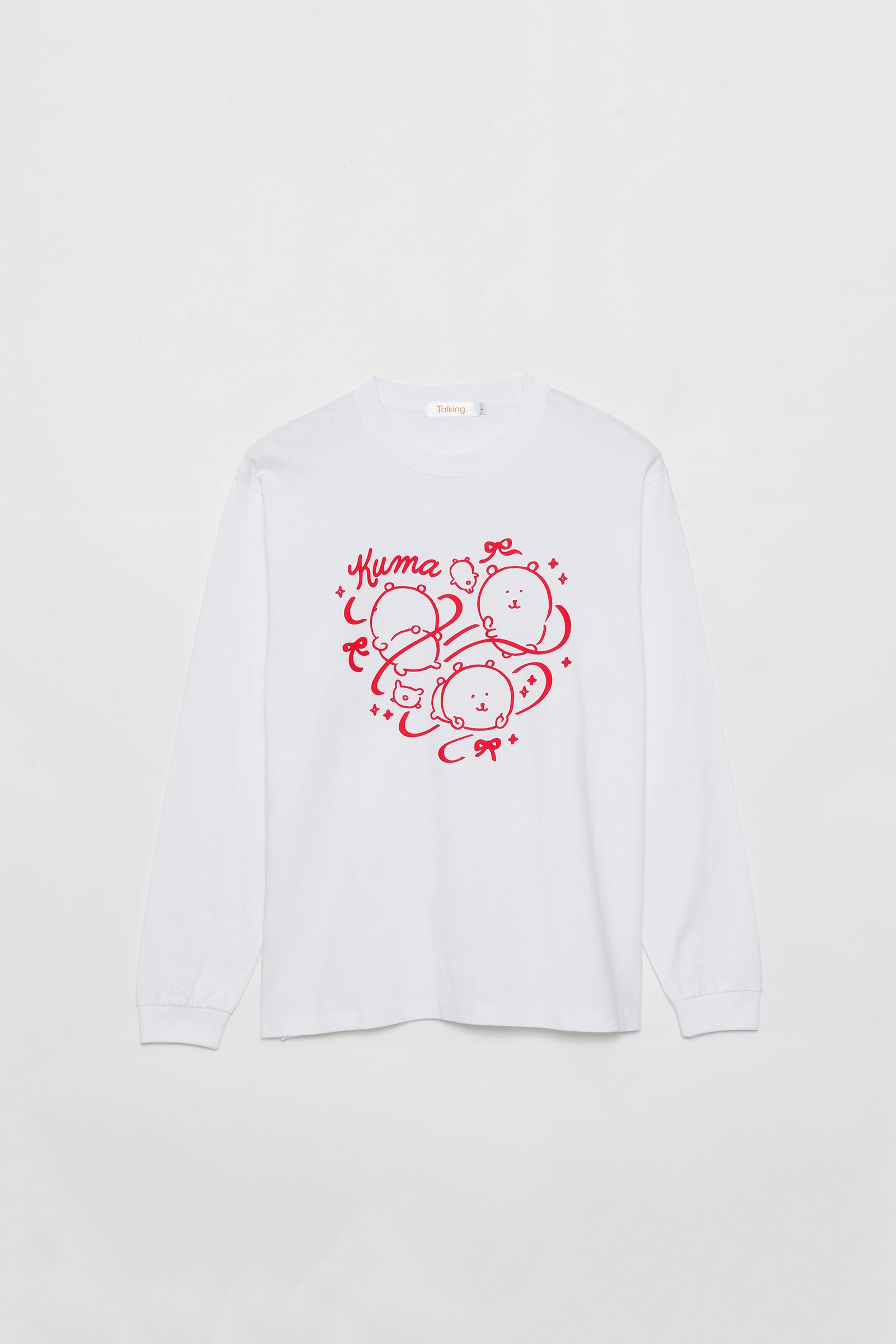 ナガノキャラクターズ 長袖Tシャツ リボン ホワイト