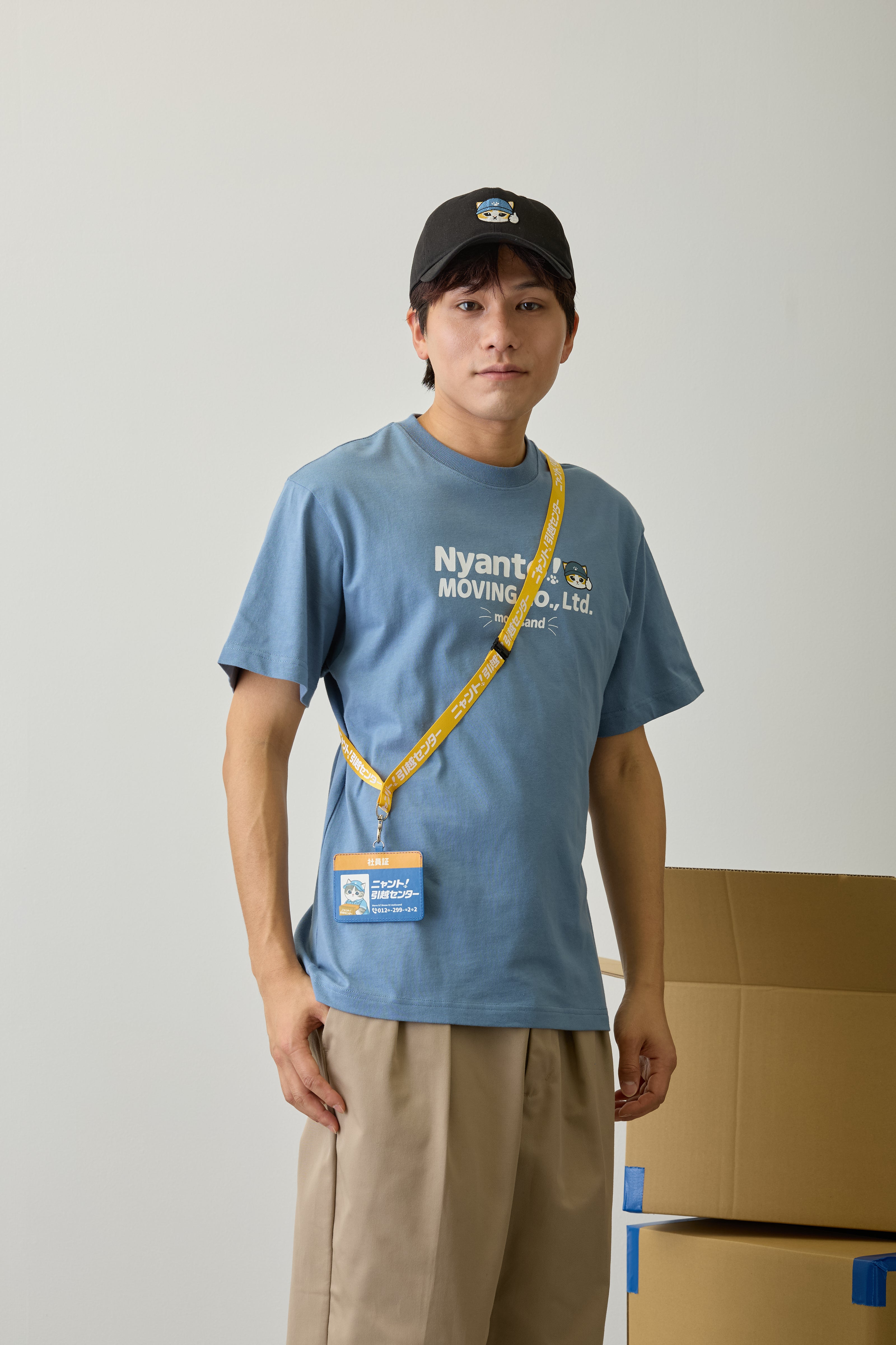 mofusand IDケース ニャント!引越センター 社員証 ネイビー ONE