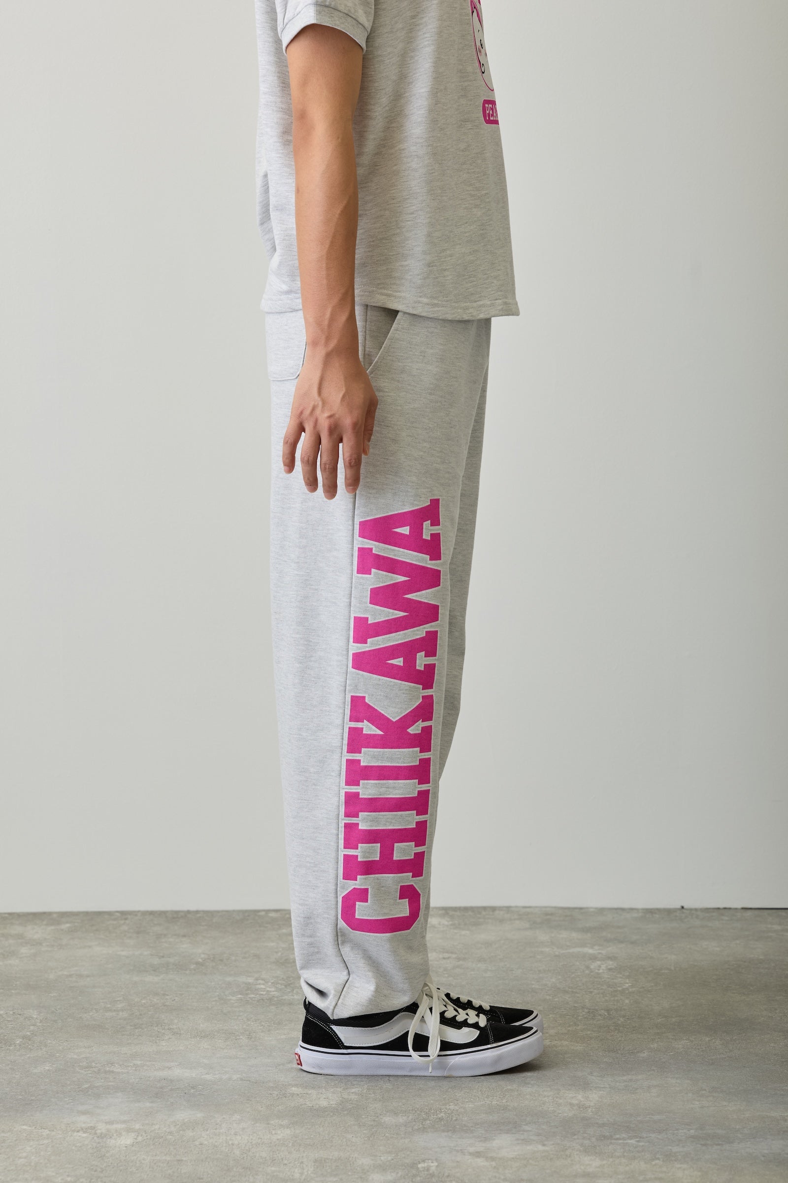 ちいかわ スウェットパンツ ピース ちいかわ 杢グレー