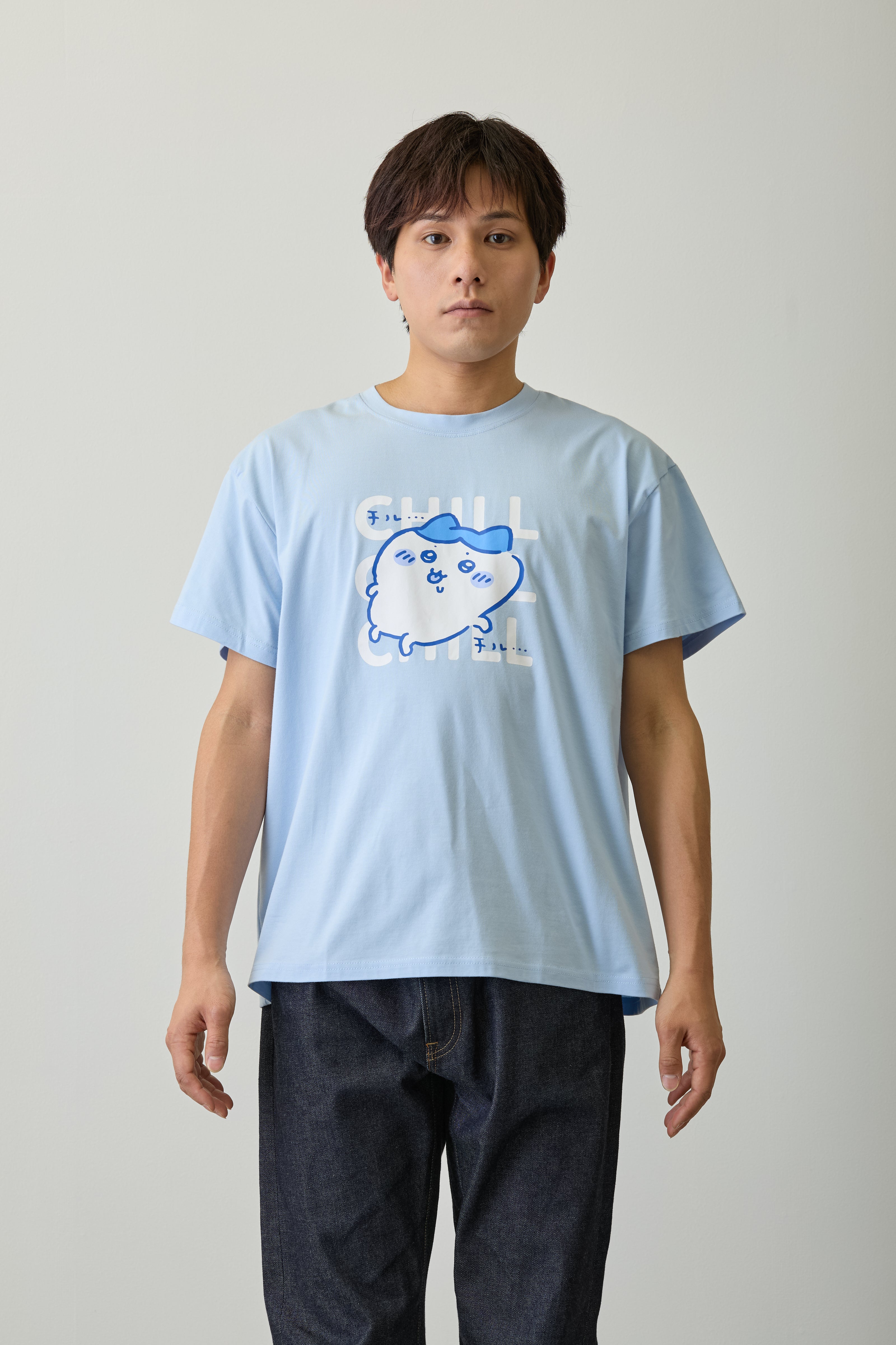 ちいかわ Tシャツ チルチルハチワレ ブルー