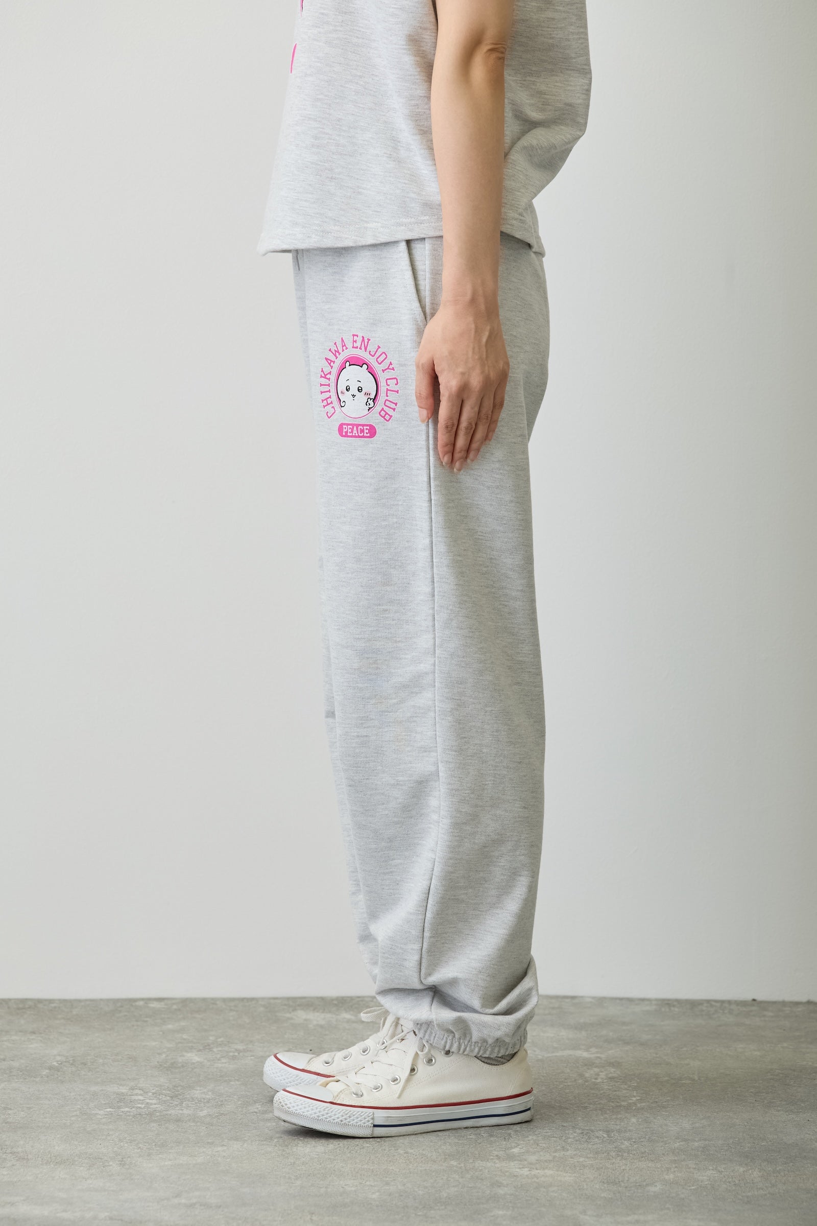 ちいかわ スウェットパンツ ピース ちいかわ 杢グレー