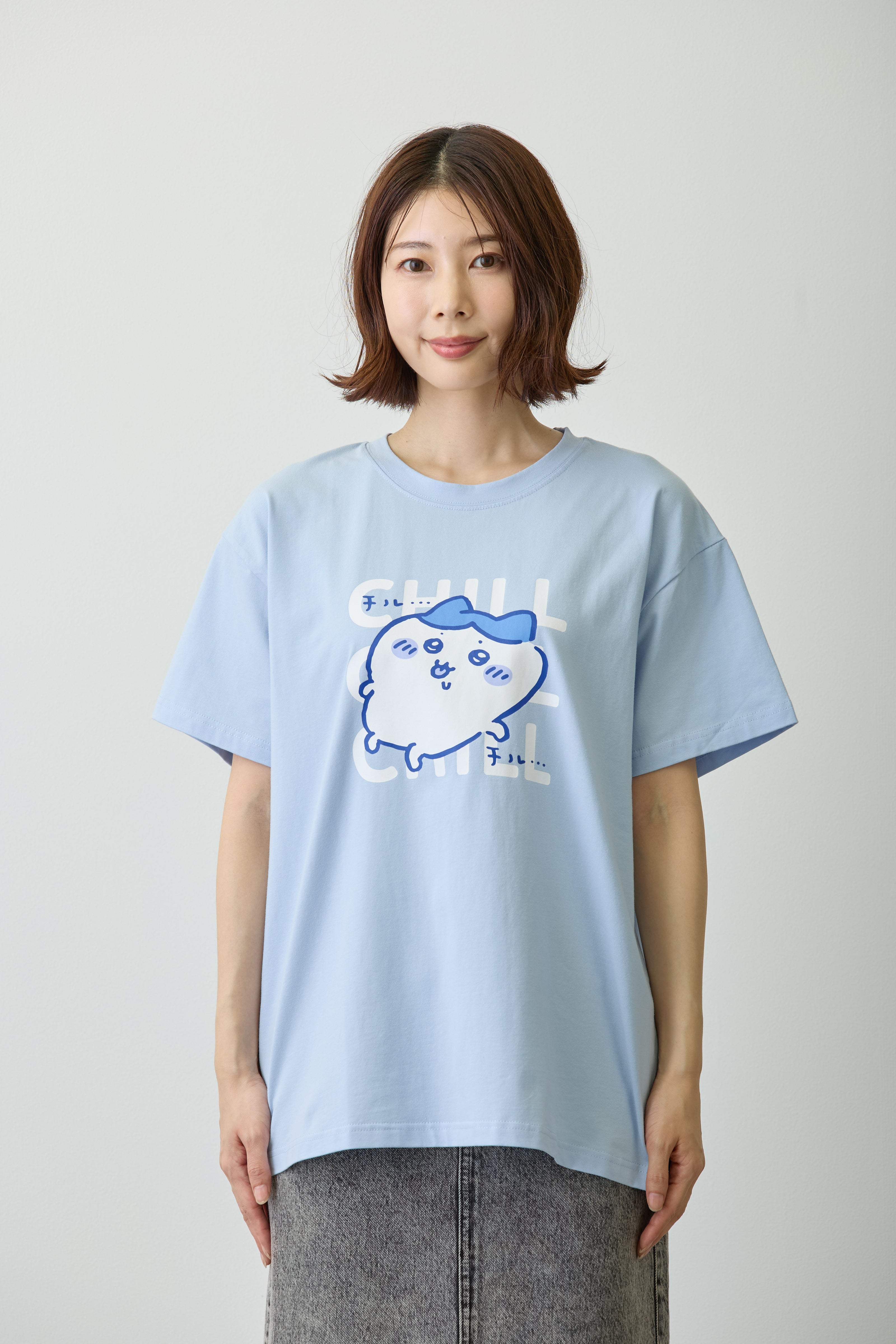 ちいかわ Tシャツ チルチルハチワレ ブルー