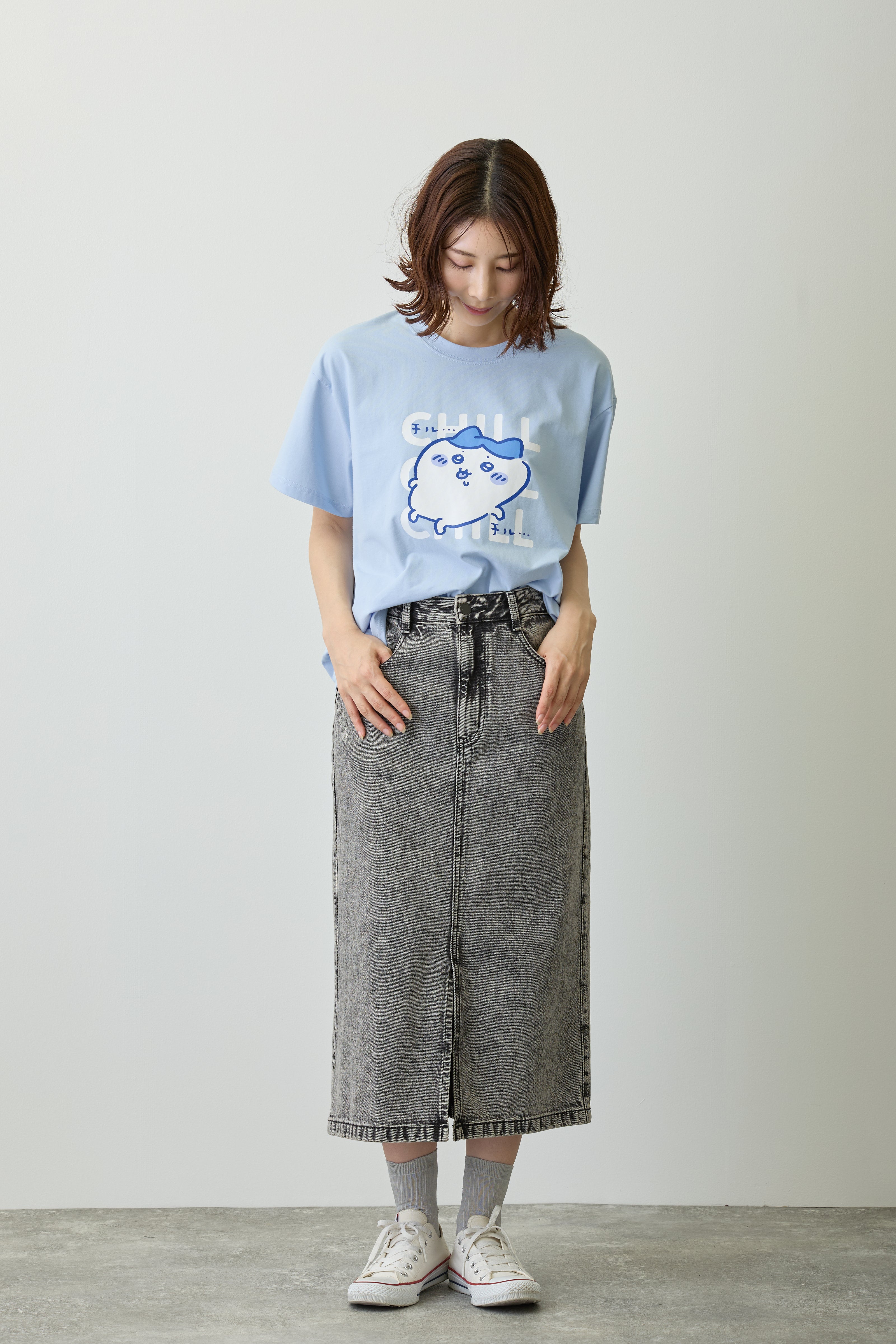 ちいかわ Tシャツ チルチルハチワレ ブルー