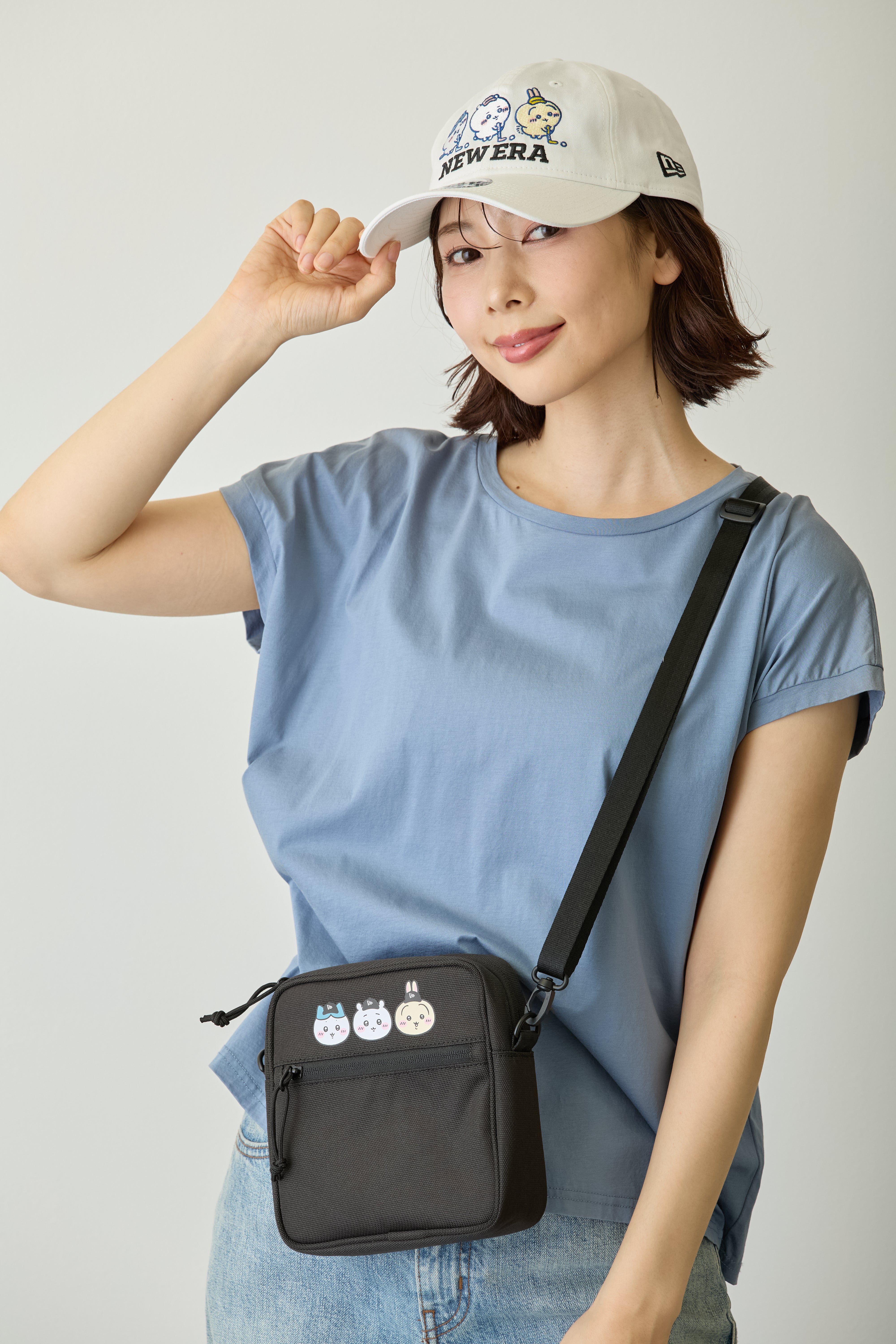 スクエアショルダーポーチ 1.5L ちいかわ / ちいかわ・ハチワレ・うさぎ ブラック