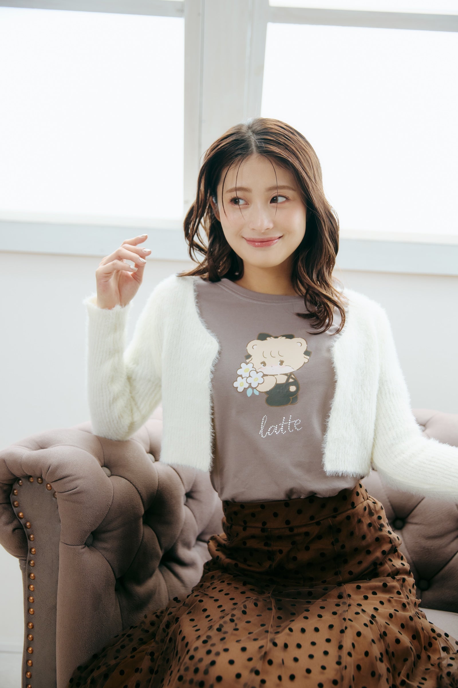 Lil ala mode Tシャツ ラテ グレー