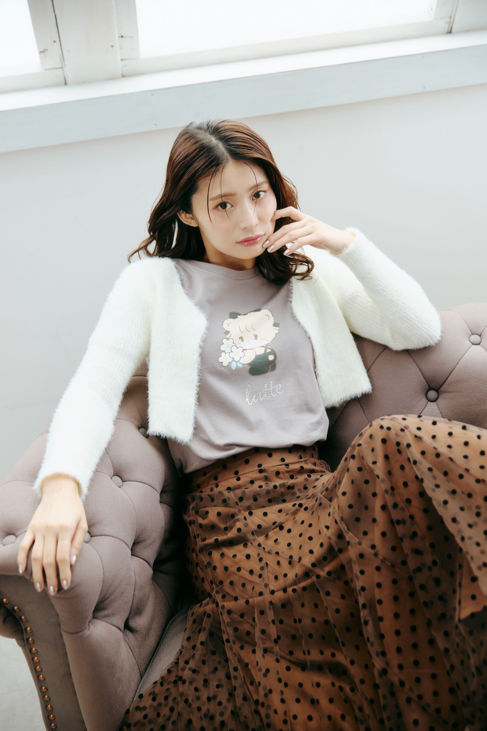 Lil ala mode Tシャツ ラテ グレー