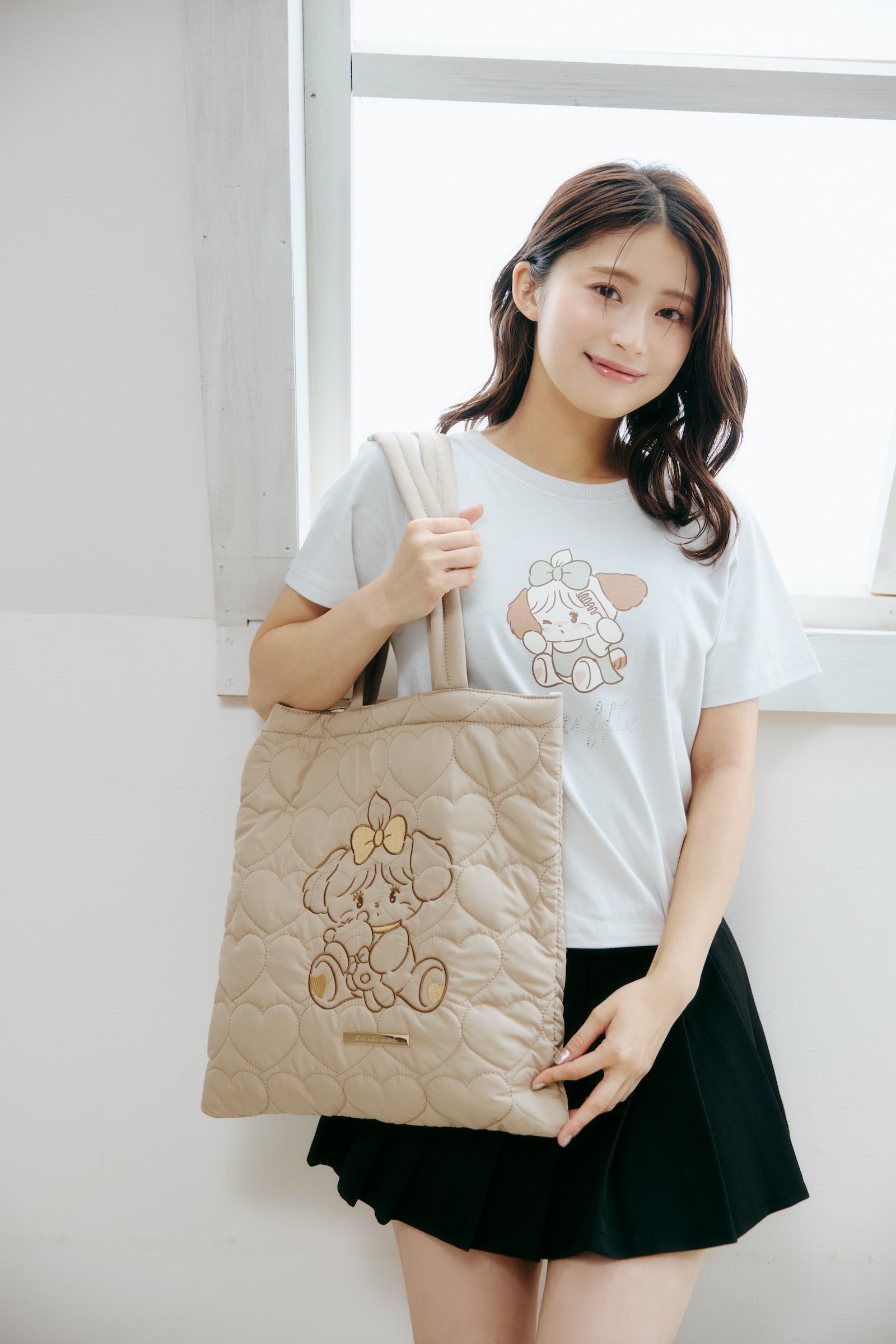 Lil ala mode Tシャツ スフレ ナチュラル