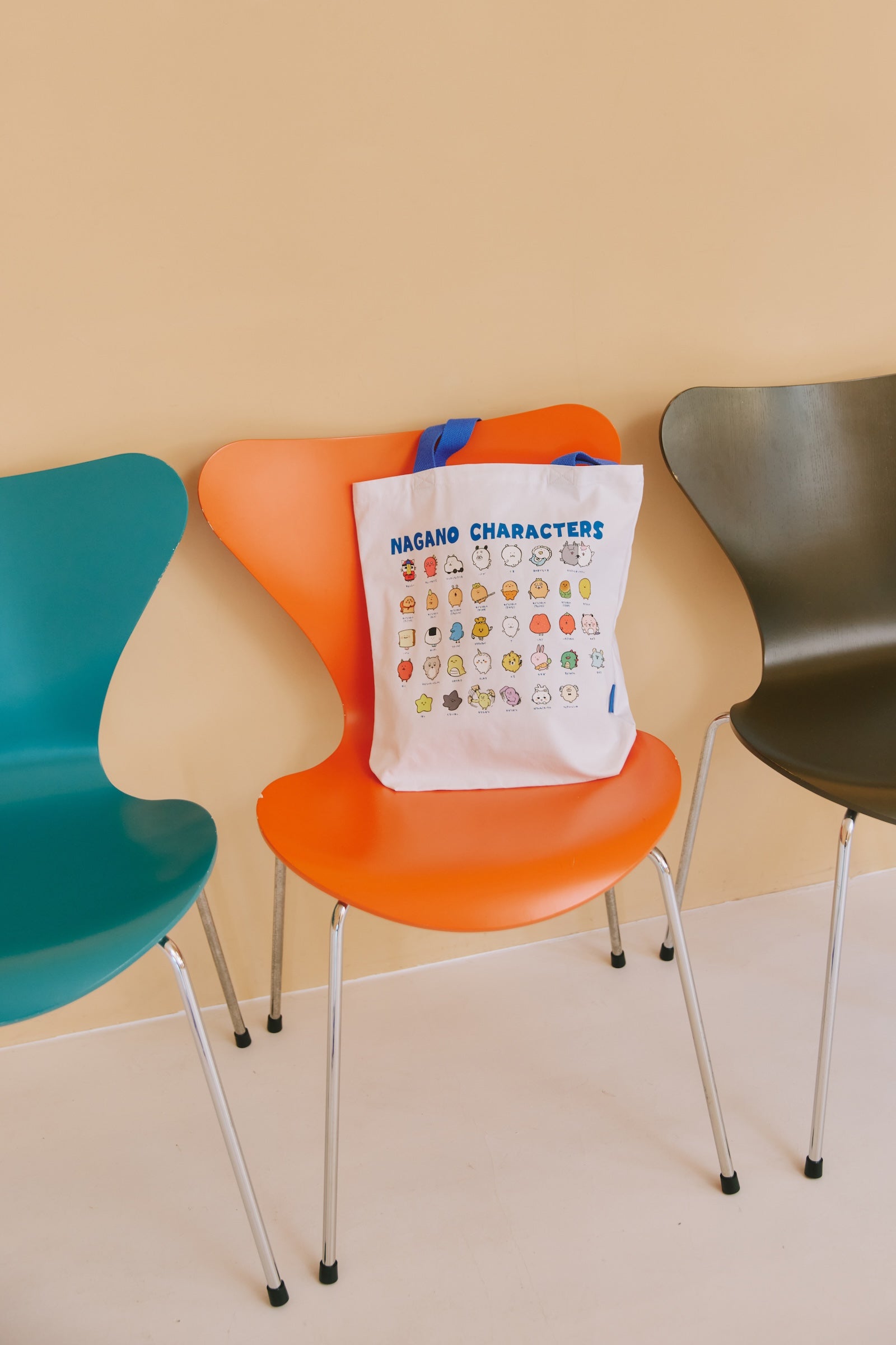 ナガノキャラクターズ トートバッグ 集合 ホワイト ONE