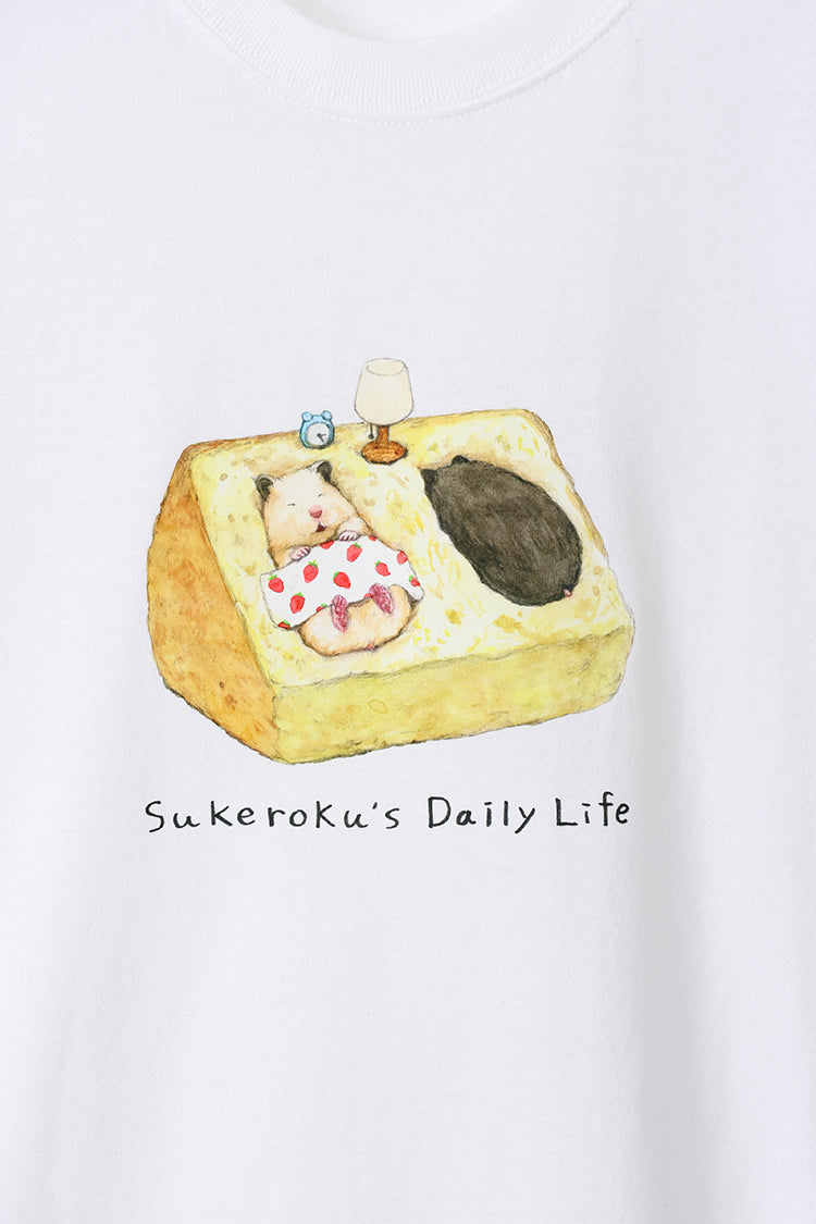 助六の日常 Tシャツ シフォンのベッド ホワイト