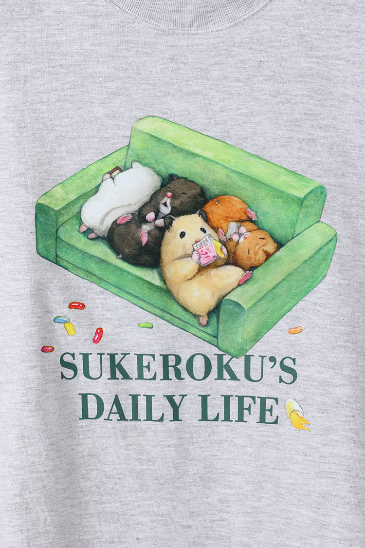 助六の日常 Tシャツ ぎゅうぎゅう アッシュ