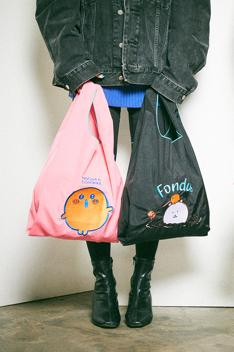 ナガノキャラクターズ 刺繍エコバック mogucoro ピンク