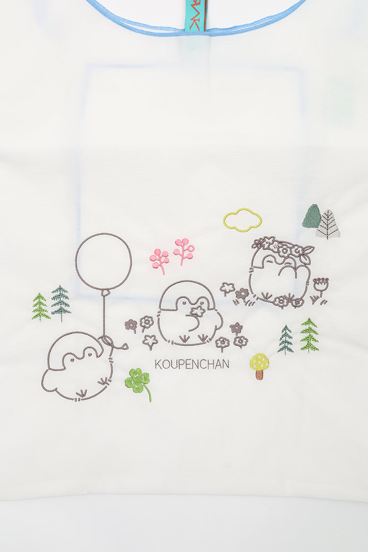 コウペンちゃん 刺繍エコバック 風船 ホワイト