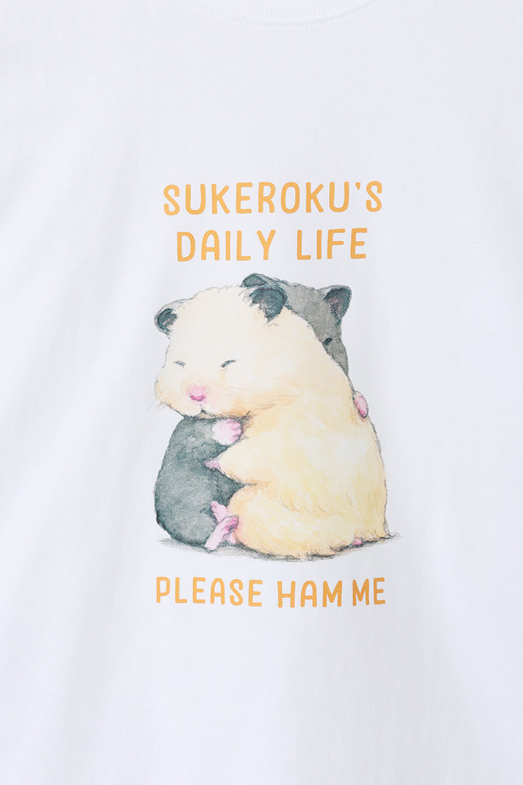 助六の日常 ロンT PLEASE HAM ME ホワイト