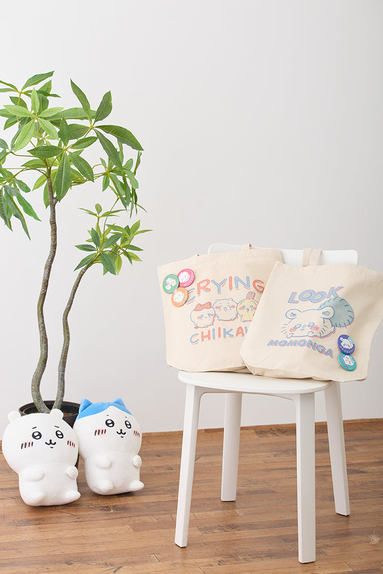 ちいかわ トートバッグ レトロ印刷風 モモンガ ナチュラル