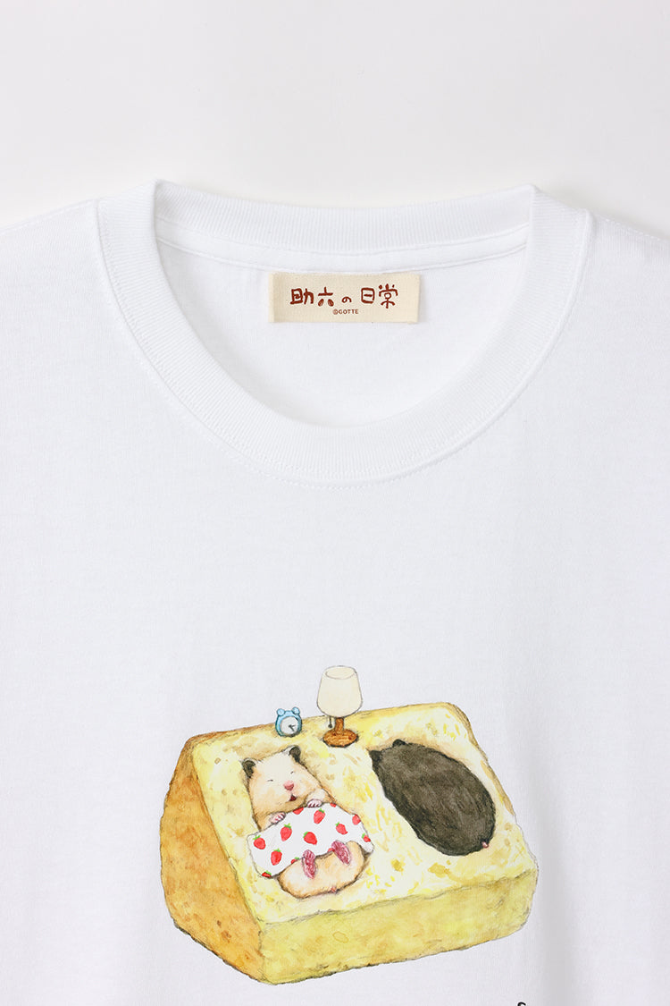 助六の日常 Tシャツ シフォンのベッド ホワイト