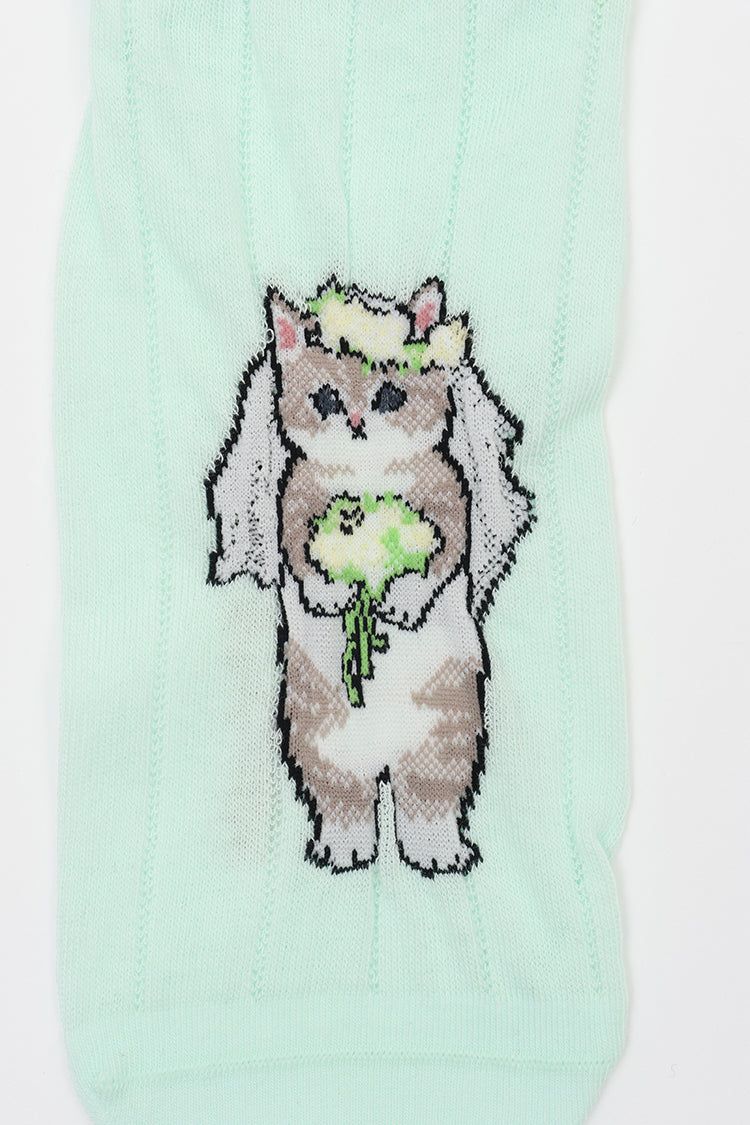 mofusand スニーカーソックス ウエディング アイスブルー 23~25cm