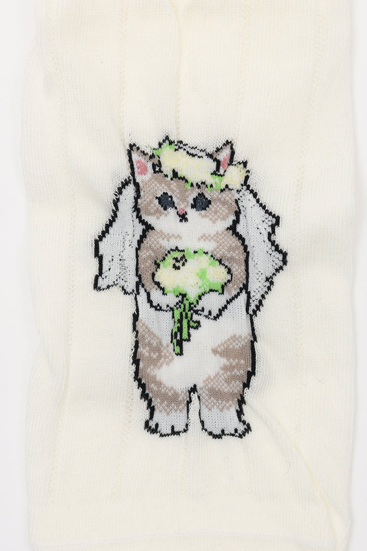 mofusand スニーカーソックス ウエディング オフホワイト 23~25cm