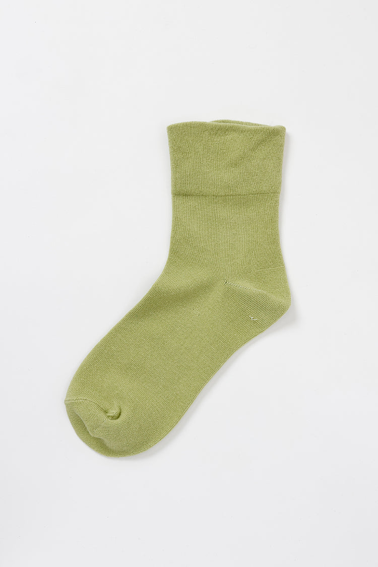 mofusand クルーソックス ワンポイント刺繍 うさぎ アイスグリーン 23~25cm