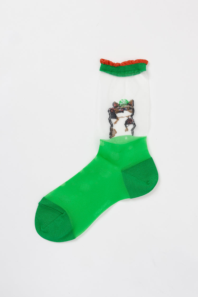 【Black Friday対象商品】mofusand クルーソックス クリームソーダ エメラルド 23~25cm