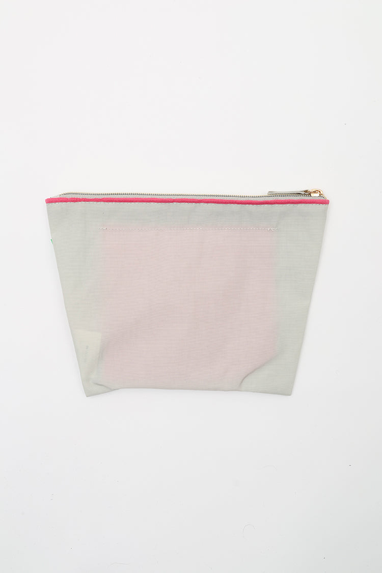 コウペンちゃん 刺繍ポーチ クローバー ライトグレー