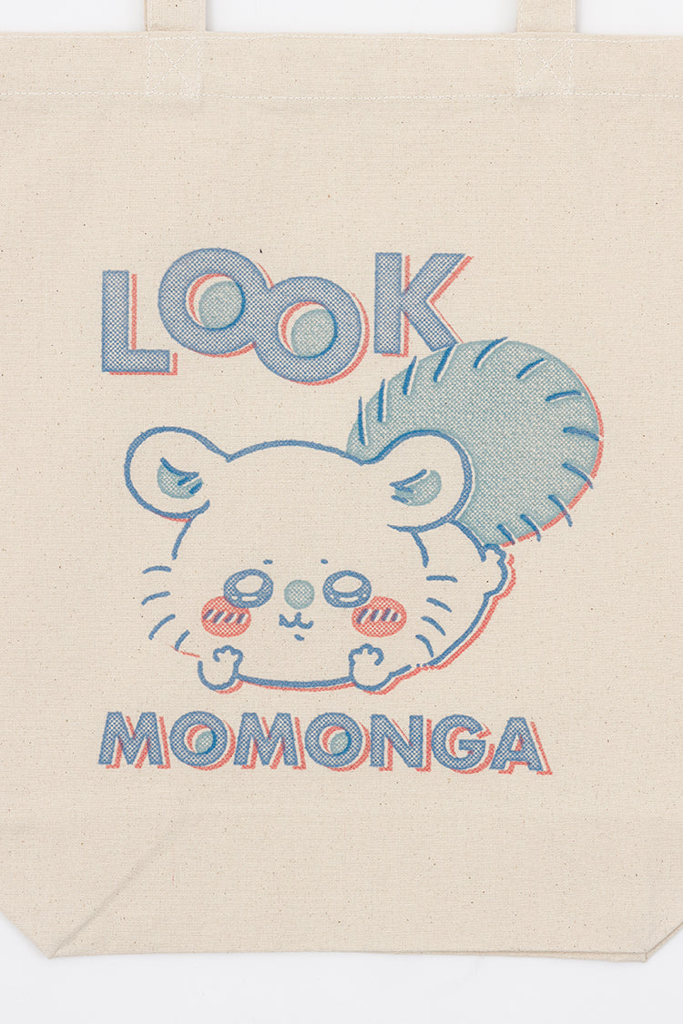 ちいかわ トートバッグ レトロ印刷風 モモンガ ナチュラル