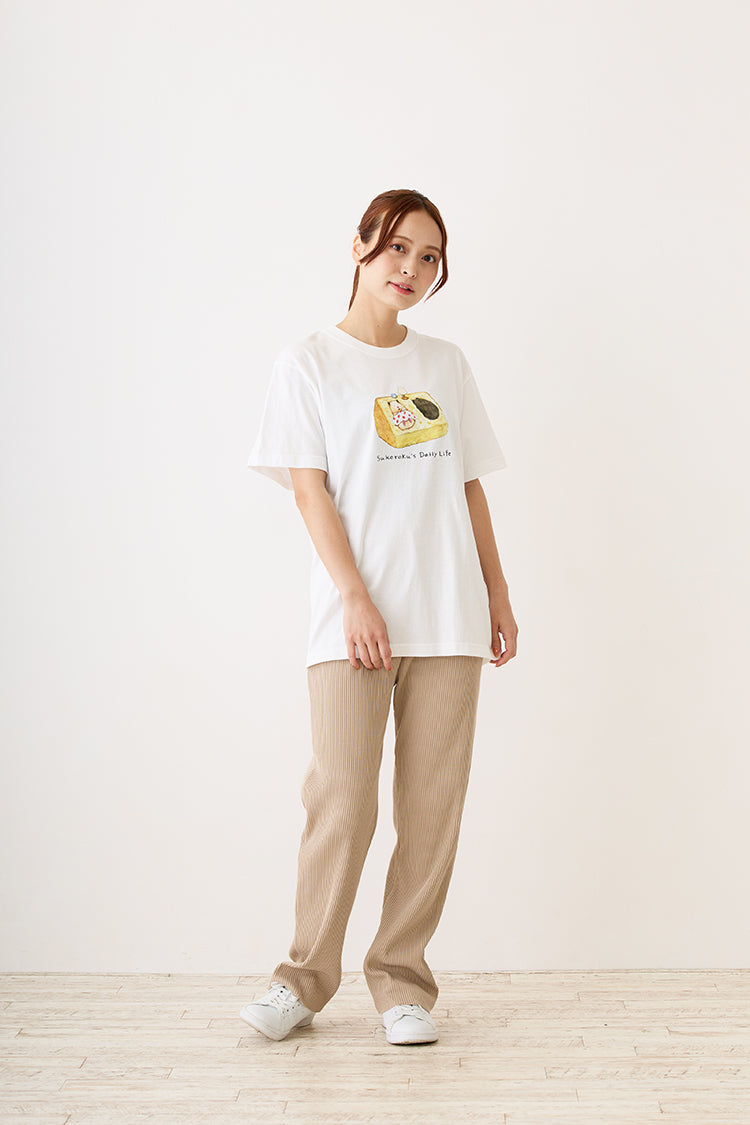 助六の日常 Tシャツ シフォンのベッド ホワイト