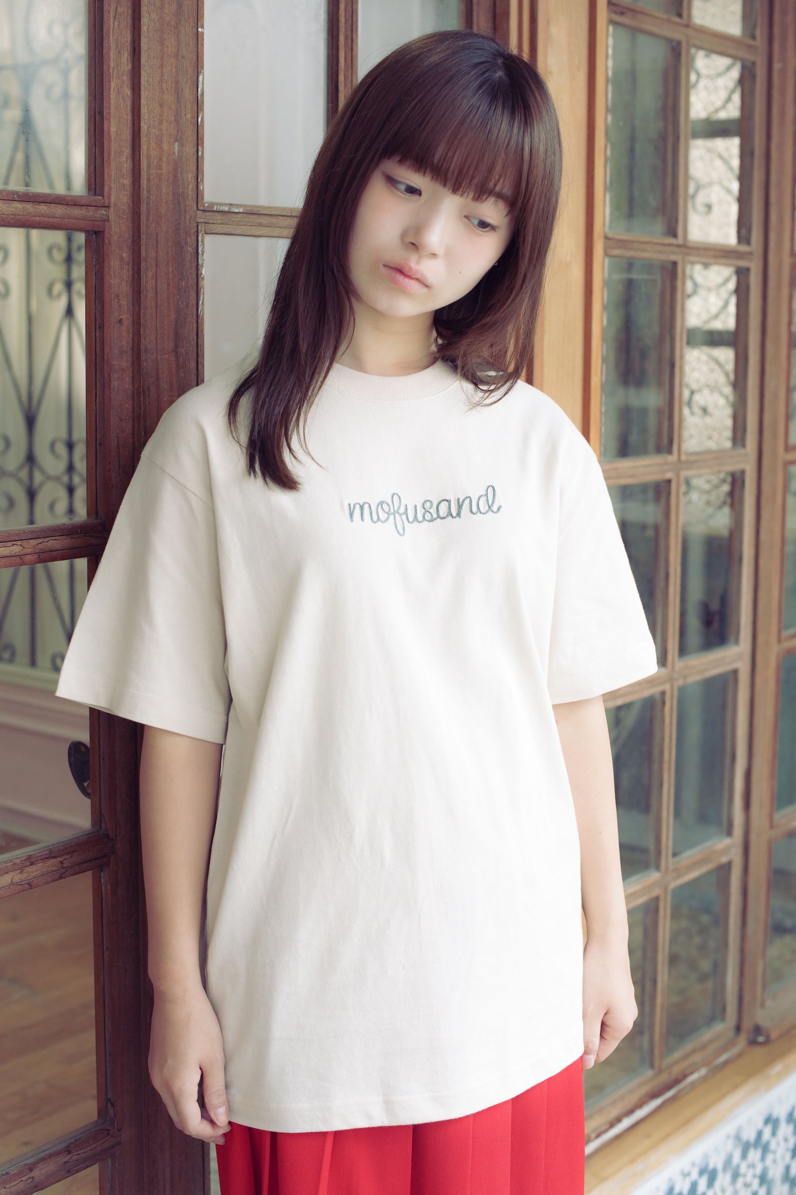 mofusand Tシャツ 毛糸玉 かぷにゃん ナチュラル