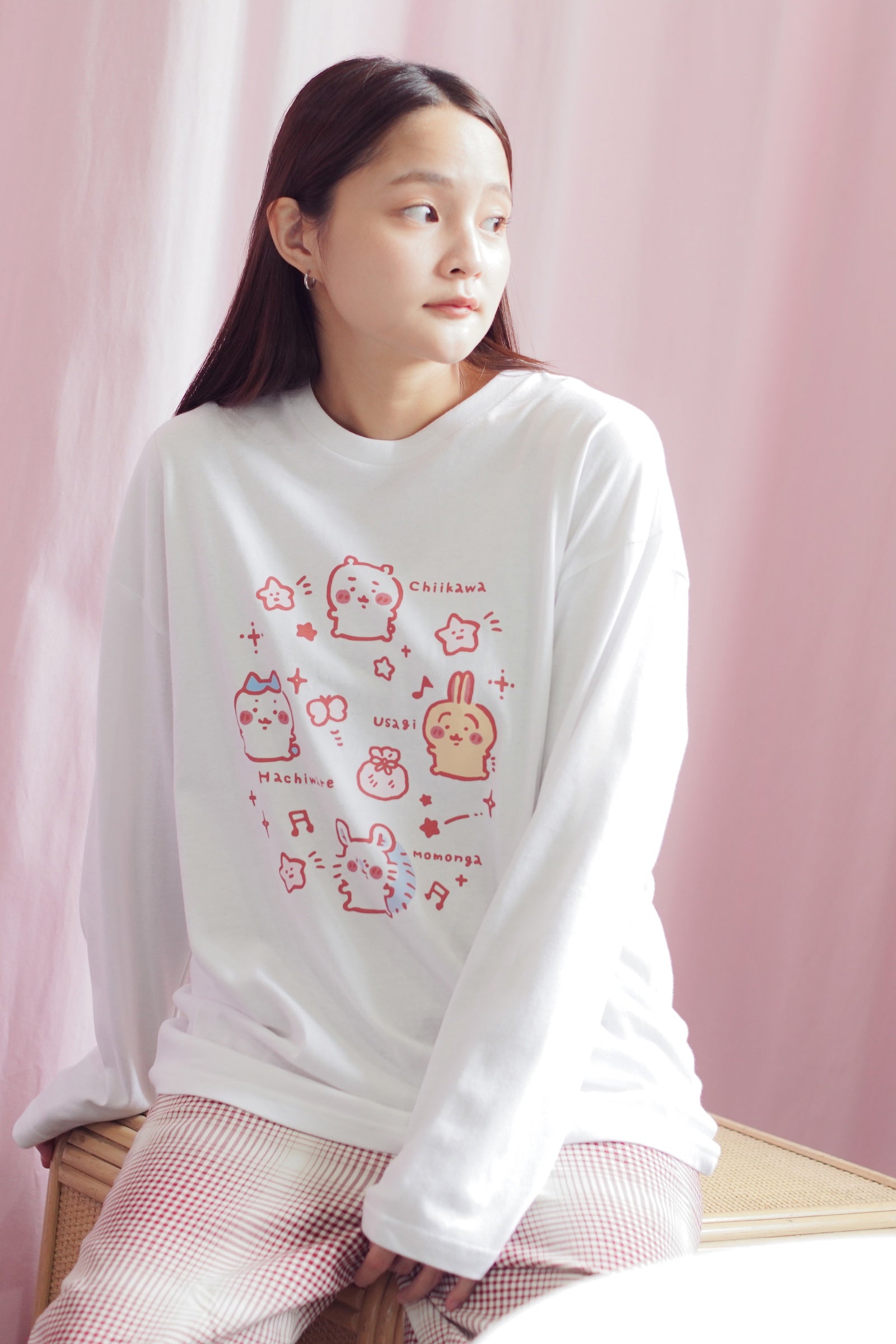 ちいかわ 長袖Tシャツ 小さいの ホワイト