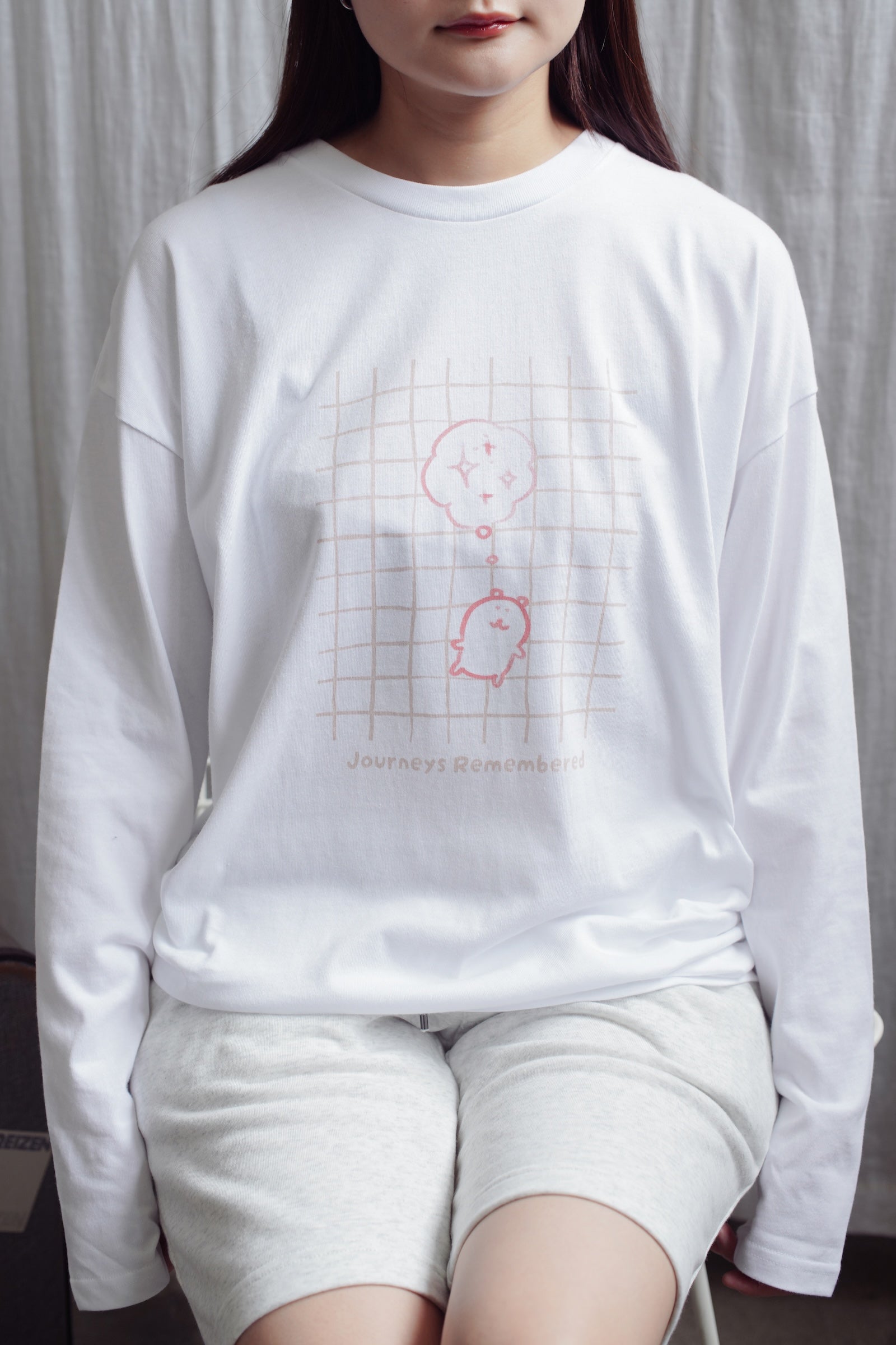 ナガノキャラクターズ 長袖Tシャツ 旅の記憶 ホワイト